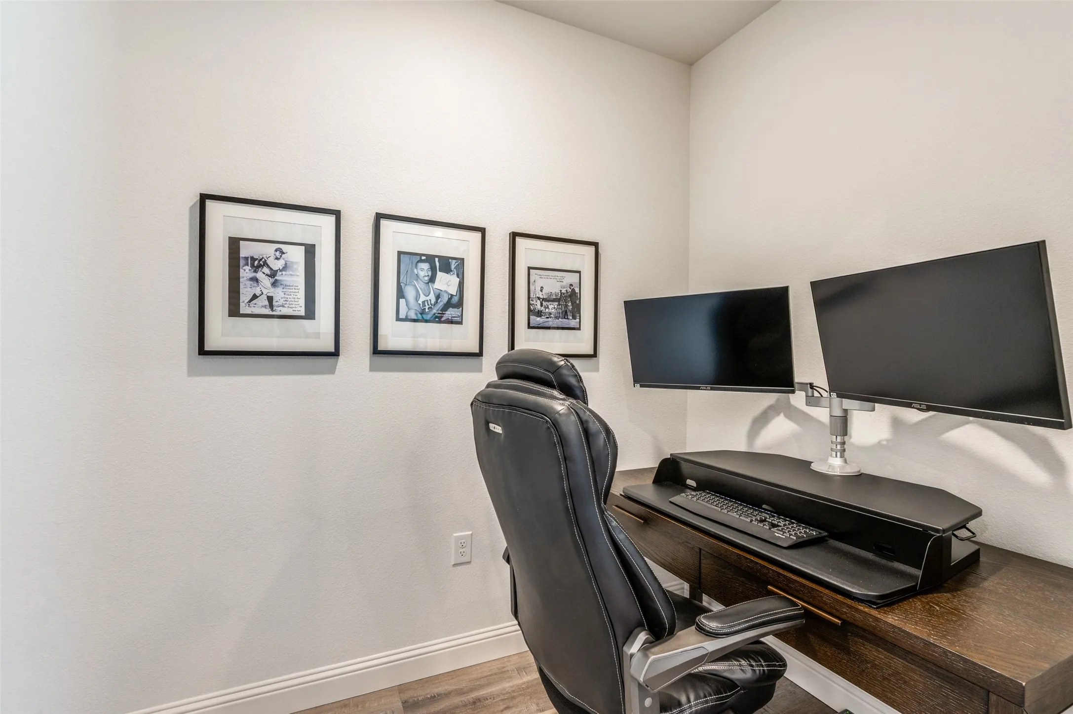 Another view of the built-in office space showcasing a functional layout ideal for a home office or study area.