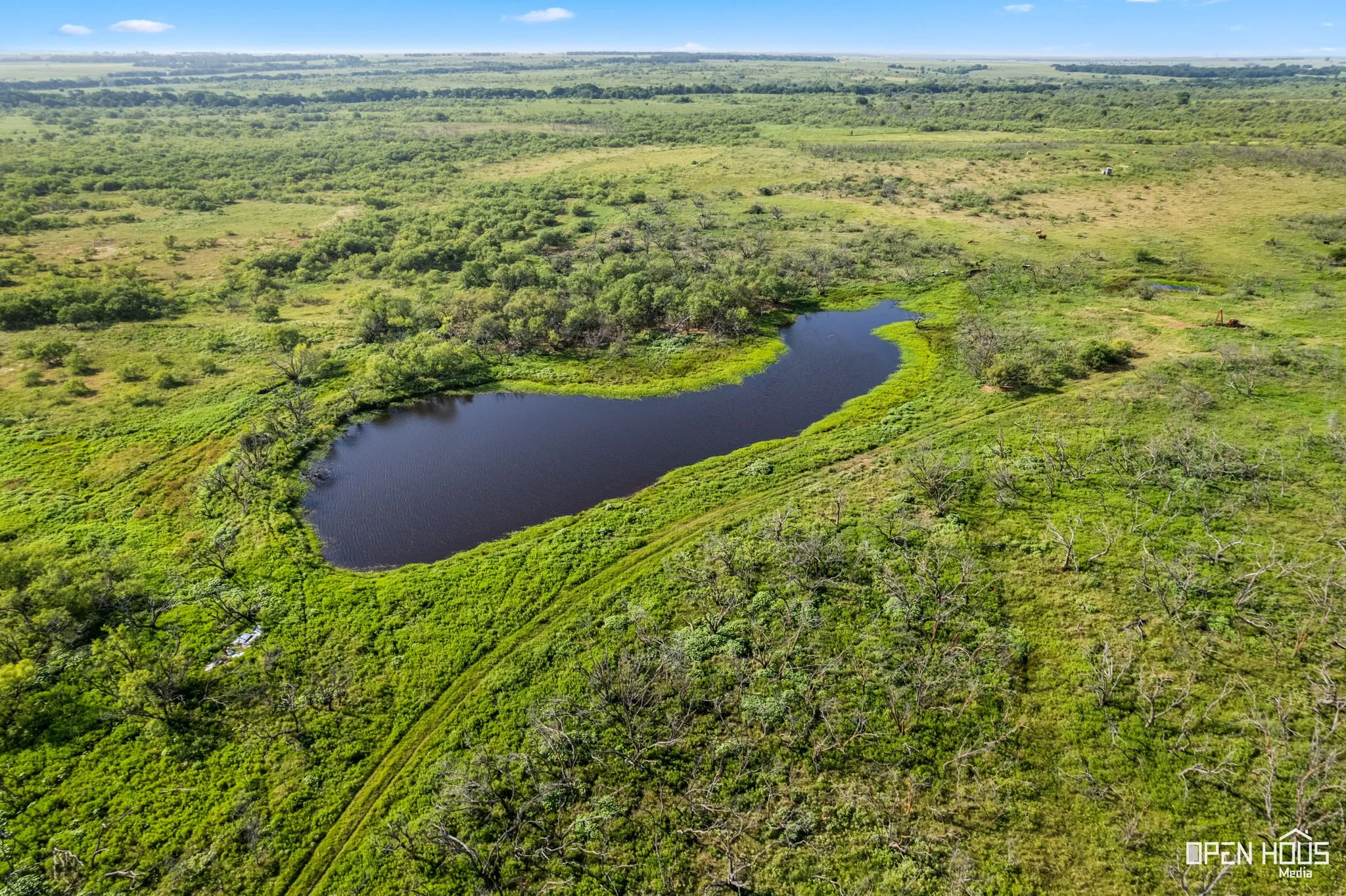 Aerial view of a large body of water