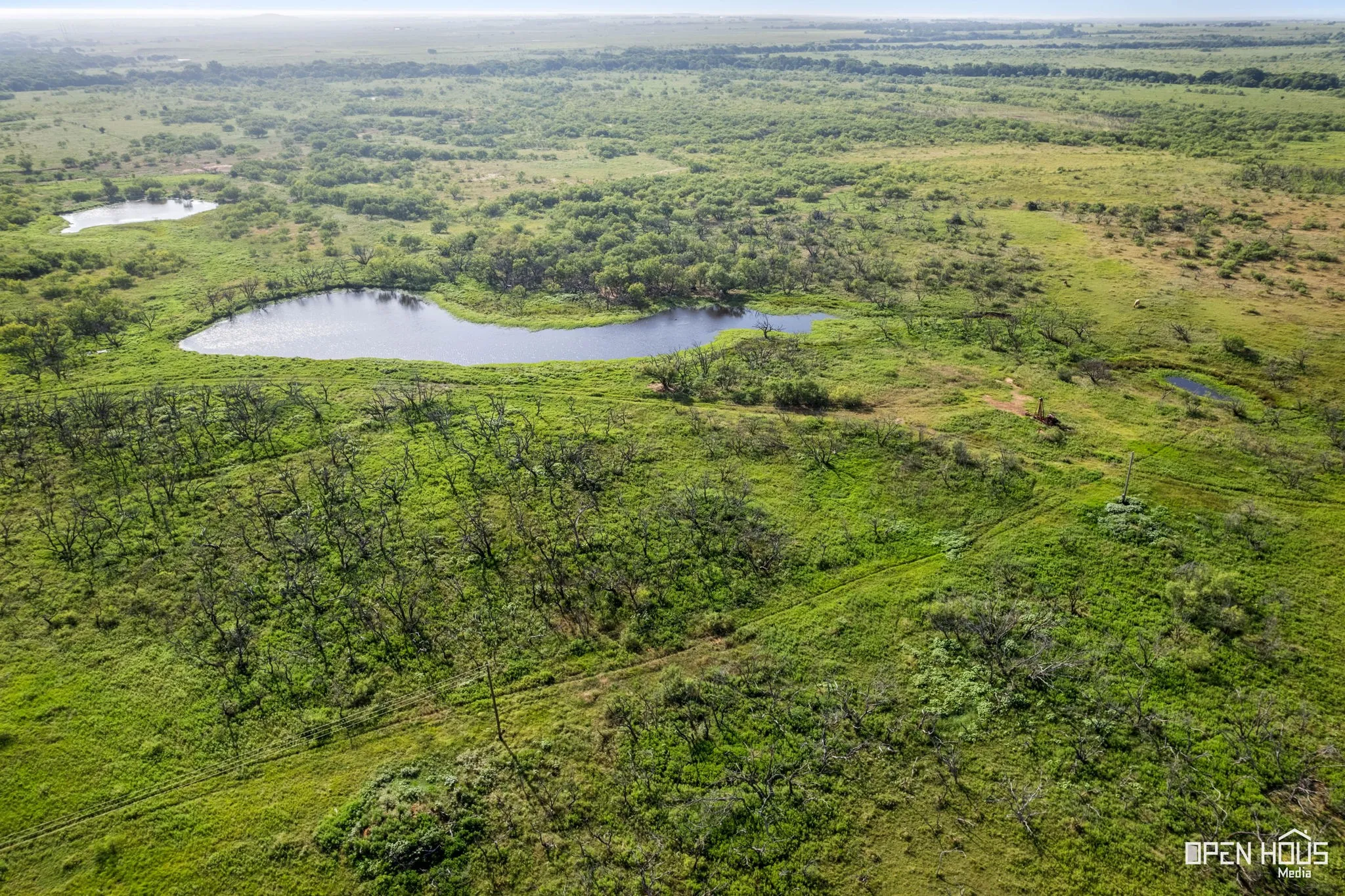 Aerial view of a large body of water