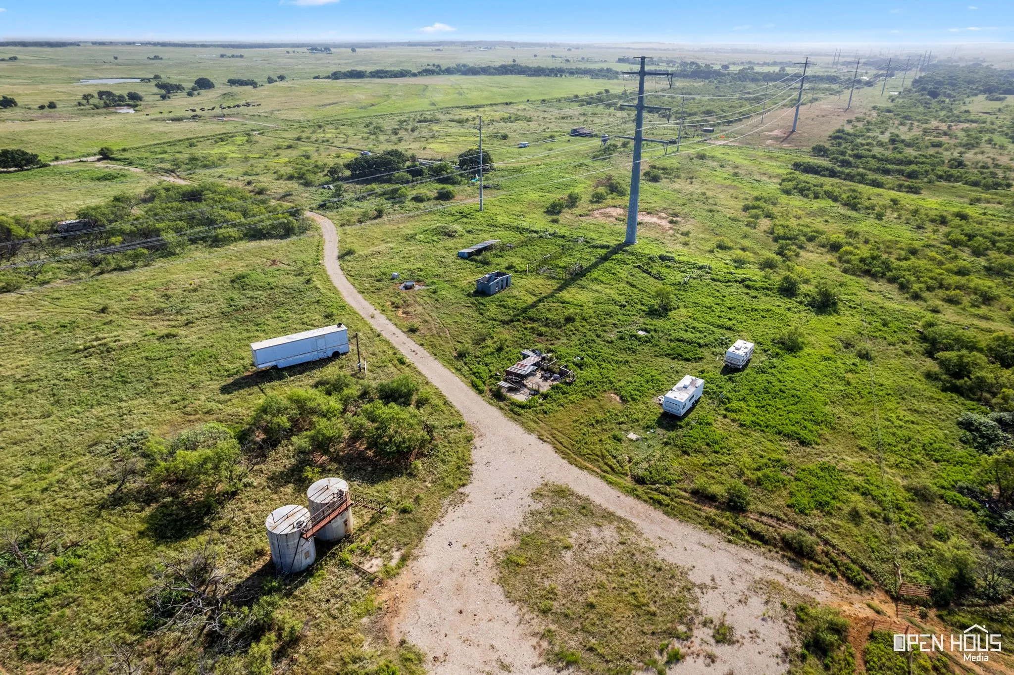 Aerial view of sparsely populated area