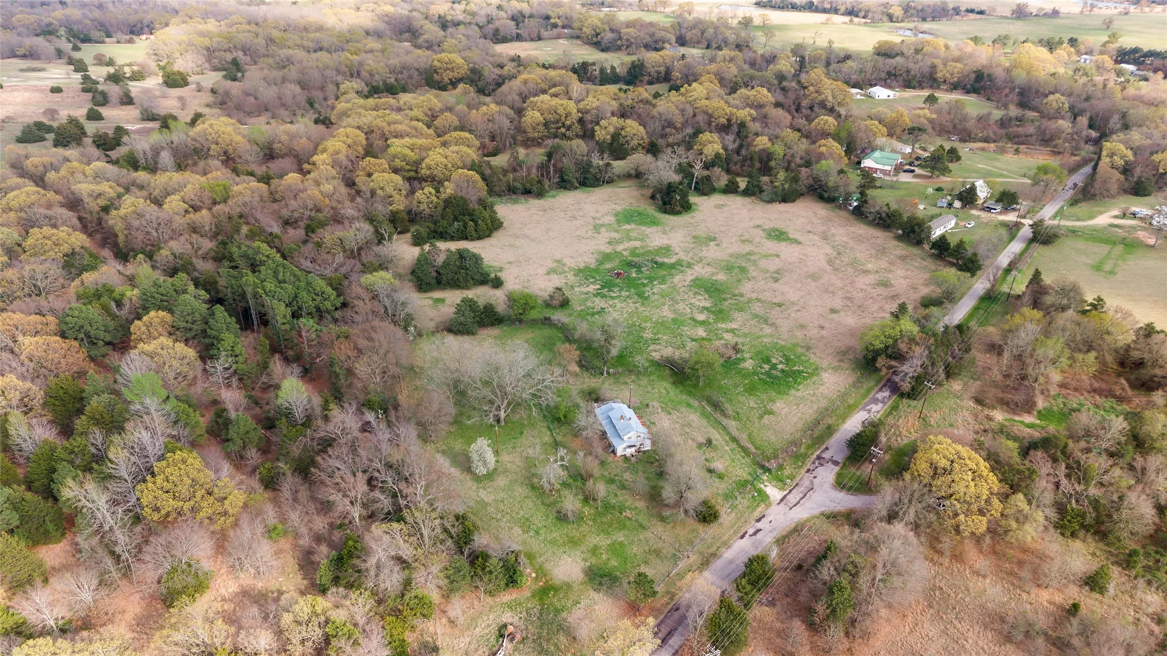 Aerial view of sparsely populated area