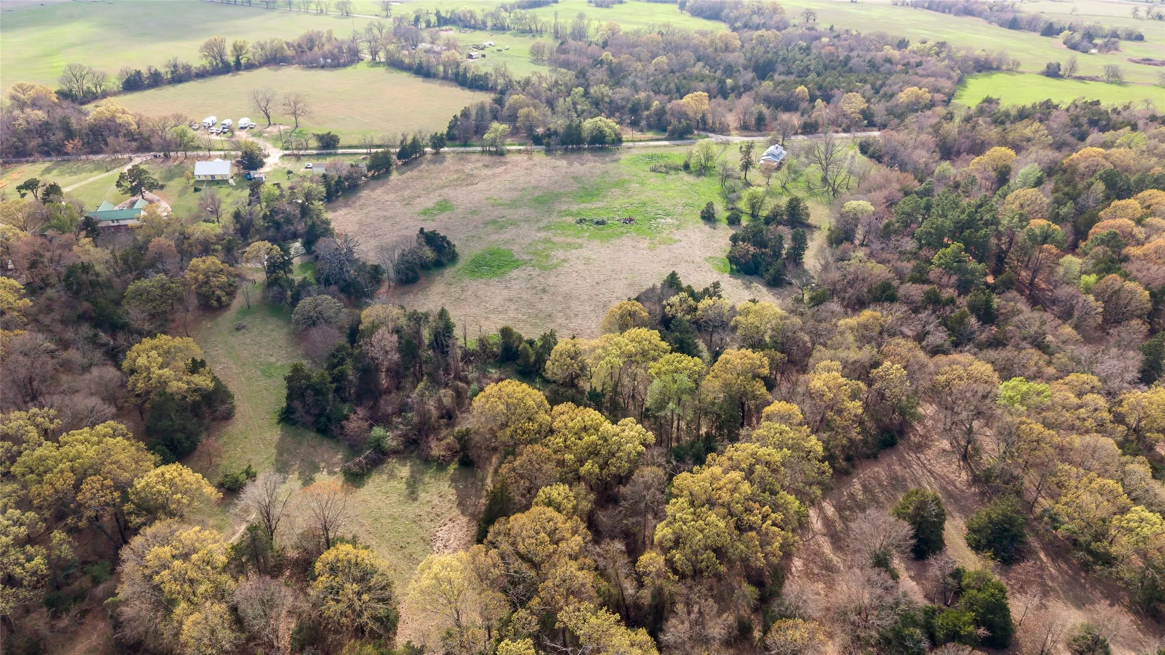 Aerial view of sparsely populated area