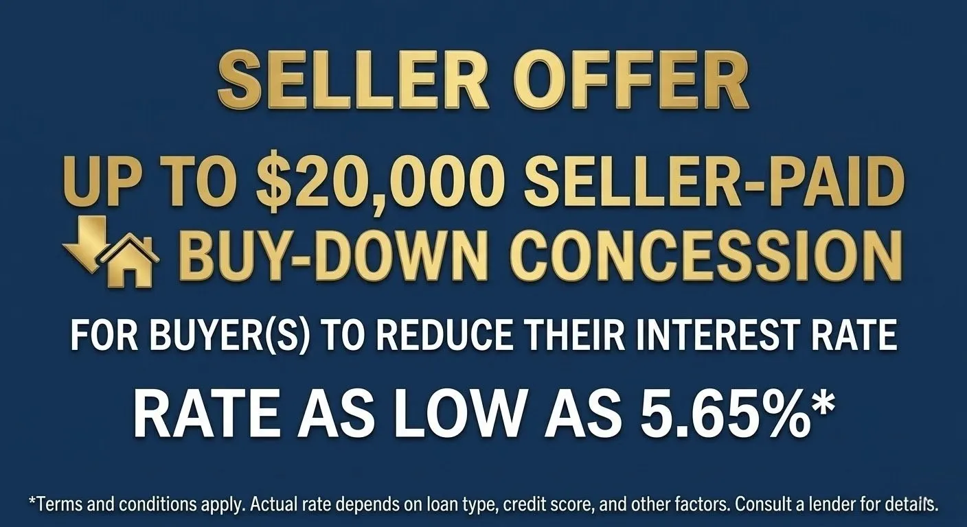 Promotional Material. Displaying a seller's financial concession for interest rate reduction on the property