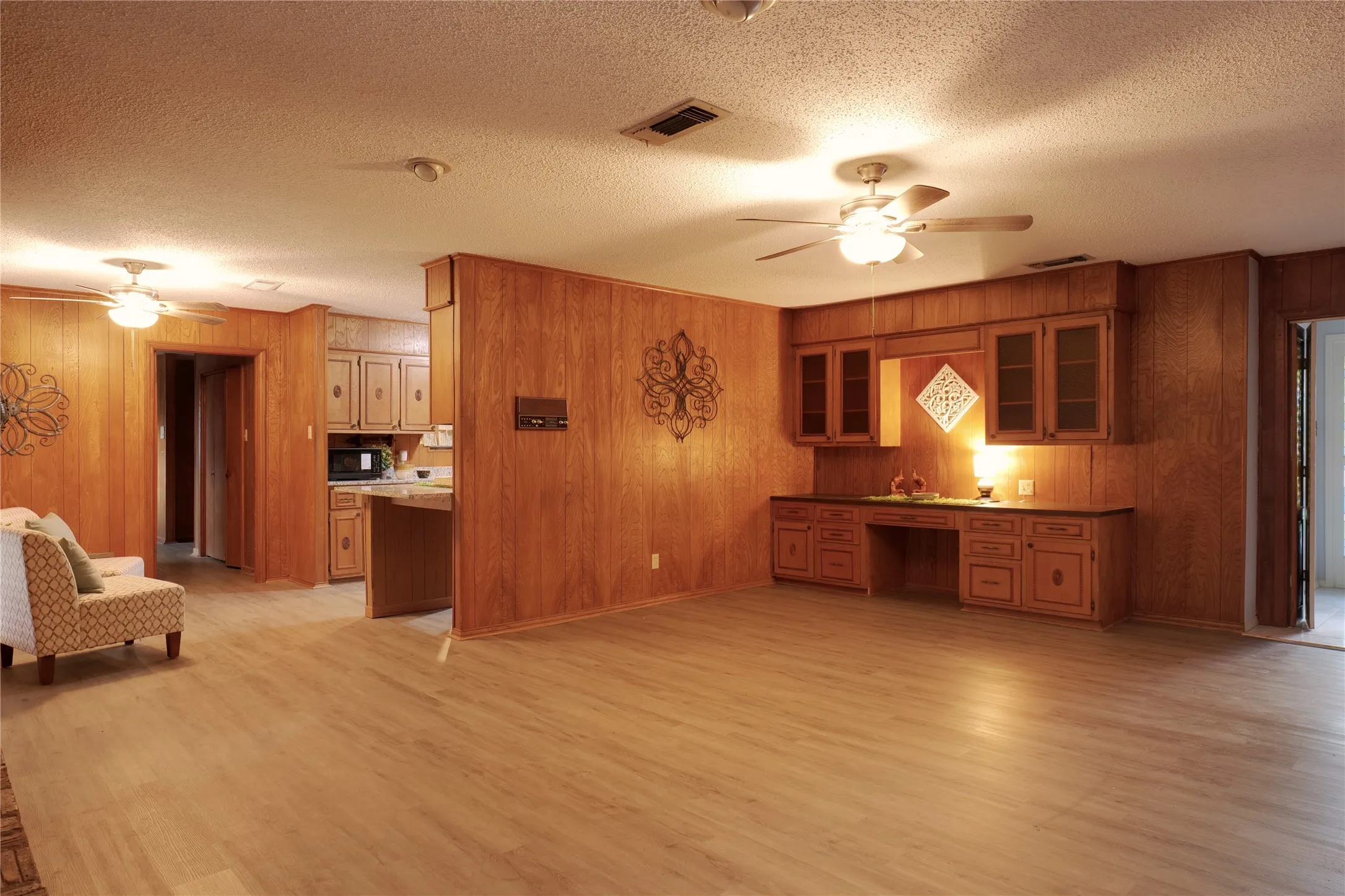Built in desk in living room