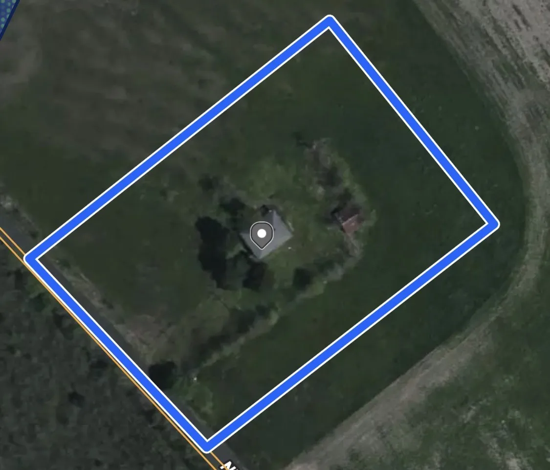 Aerial view of house on 2 acre parcel