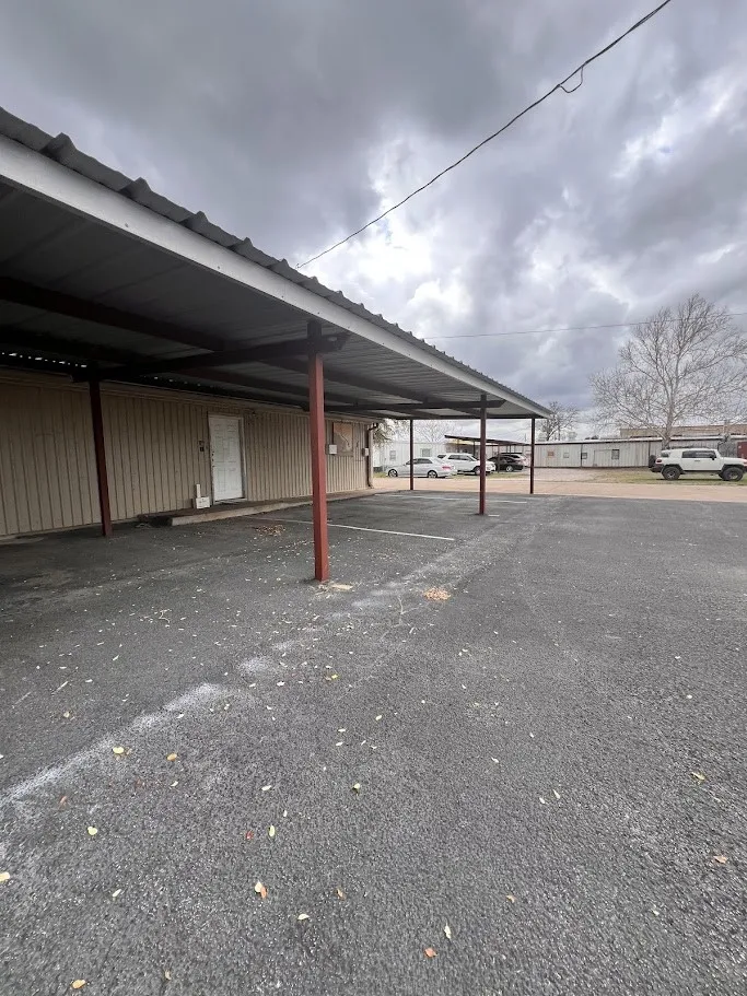 View of covered parking lot