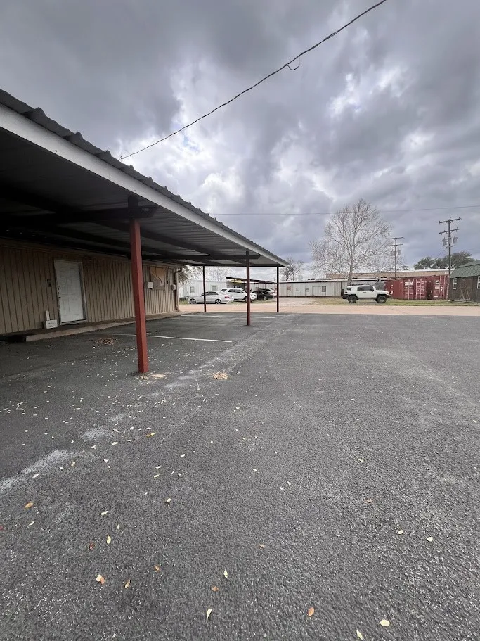 View of covered parking lot