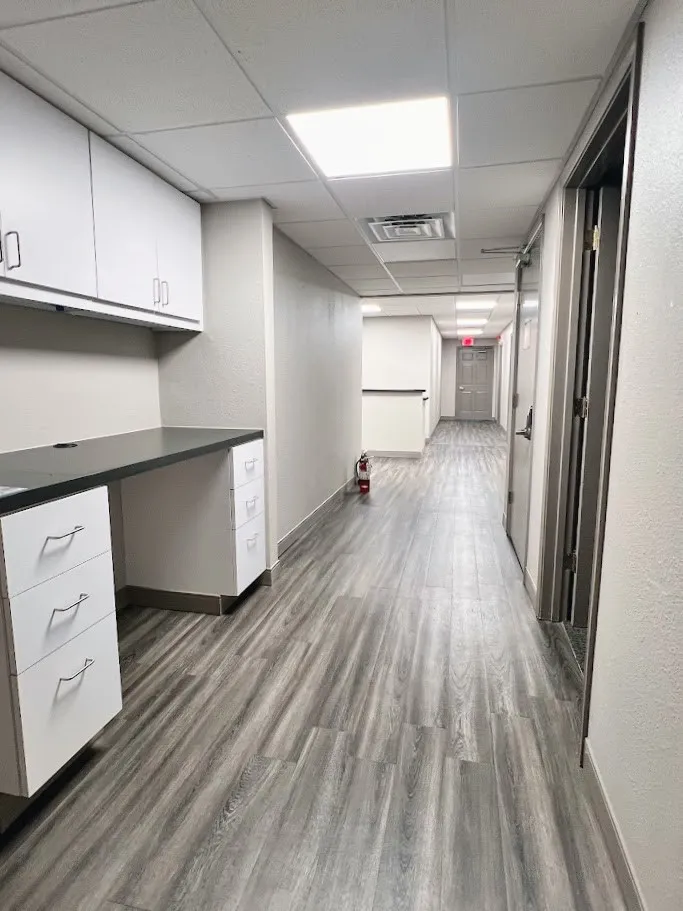 Unfurnished office with a drop ceiling