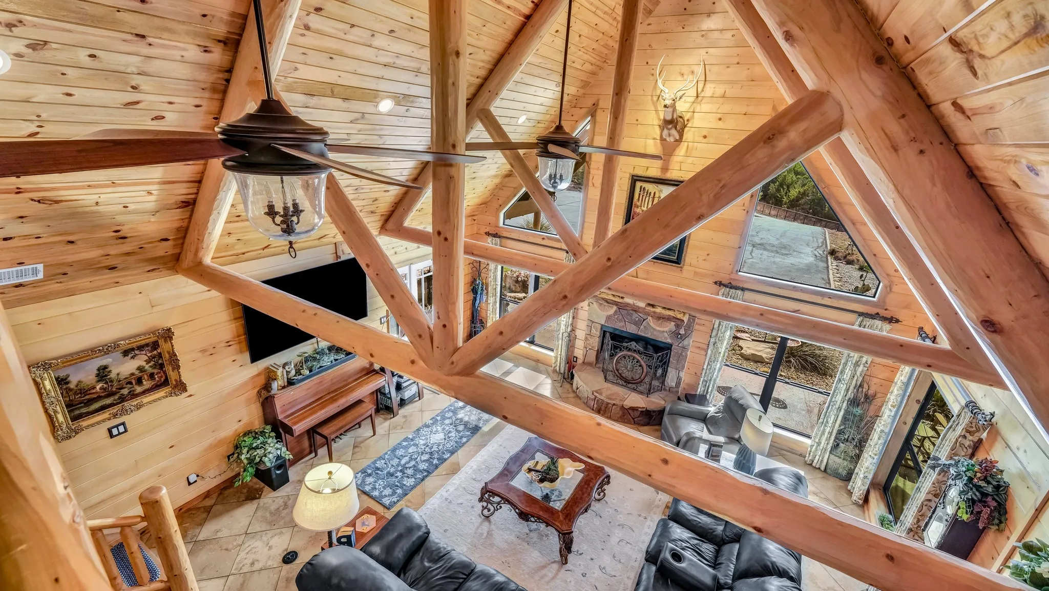 Taken from the loft area upstairs.  What you see as you walk down the stairs into the living area.