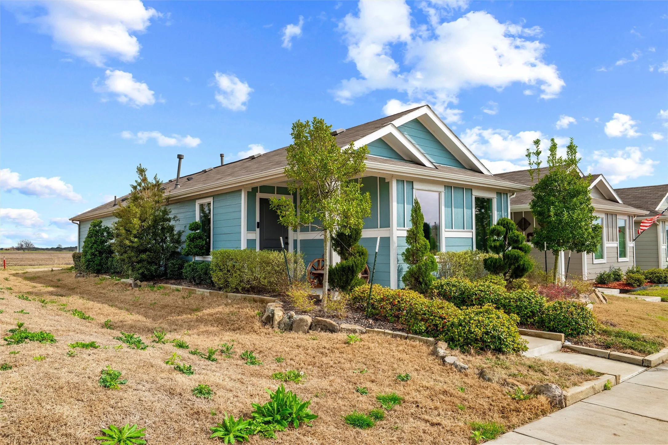 View of single story home