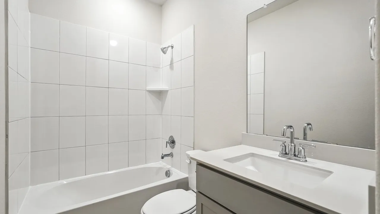Full bathroom featuring vanity and bathing tub / shower combination