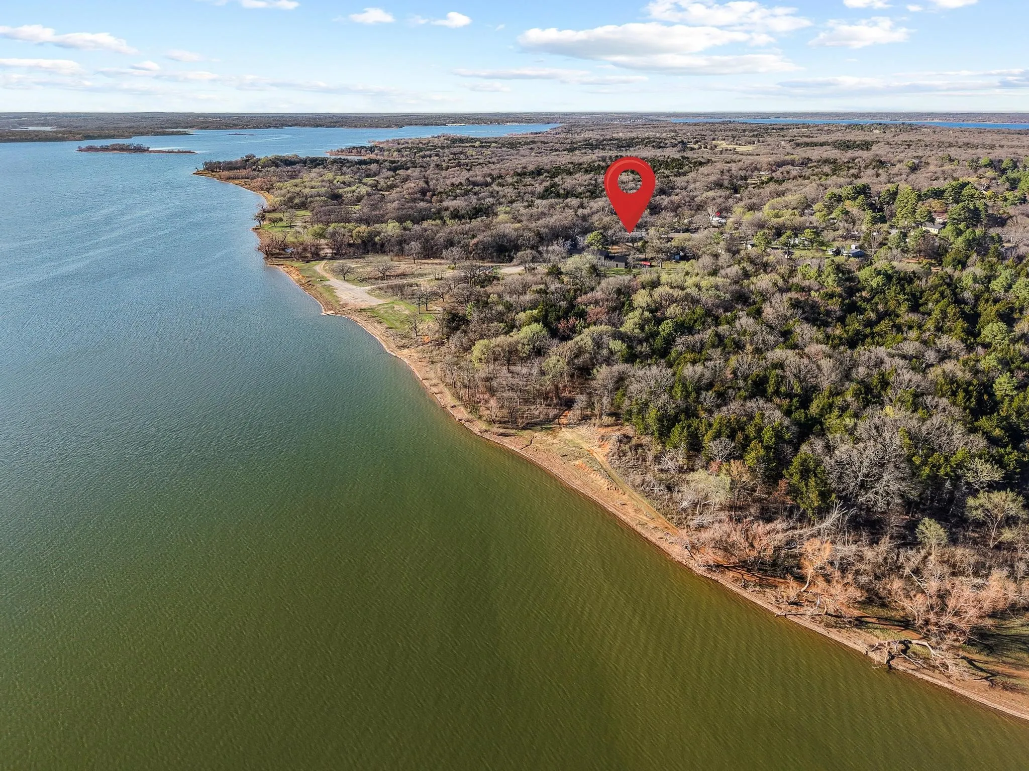 Drone / aerial view of neighborhood beach shoreline