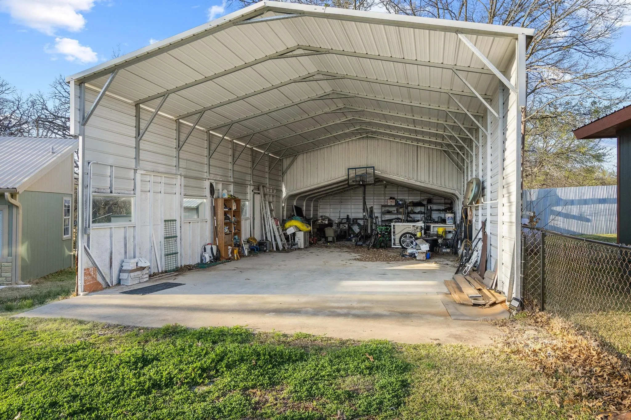 Extra large detached carport with workshop