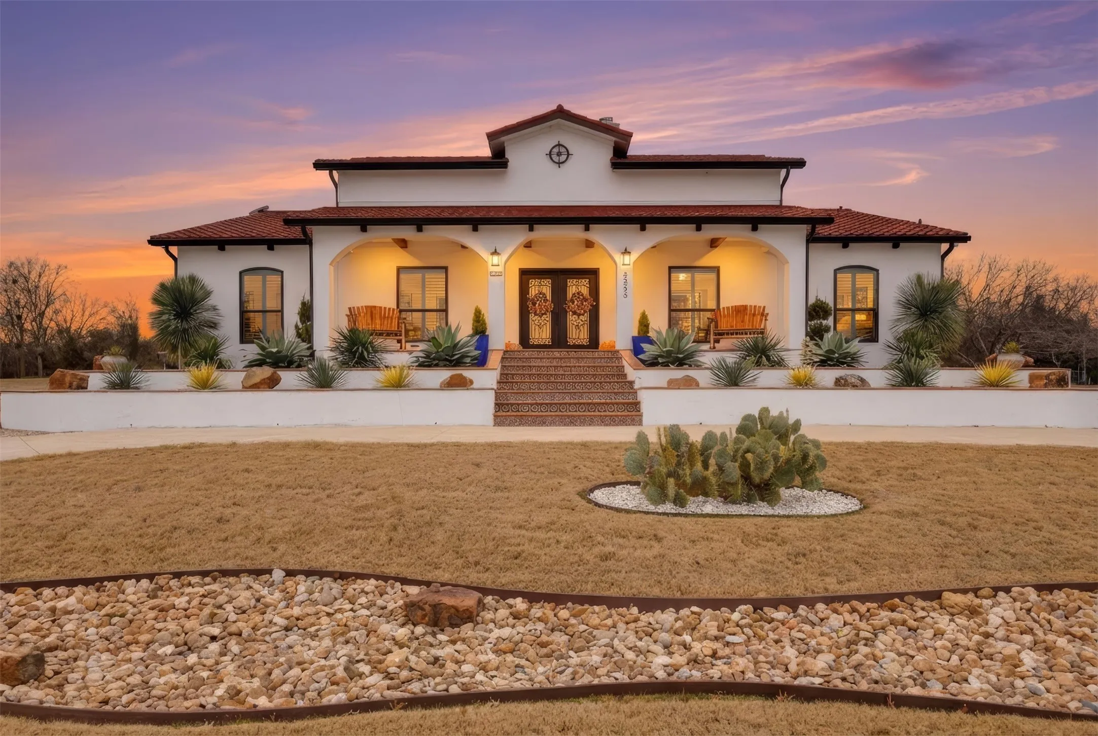 FRONT ELEVATION EVENING VIEW