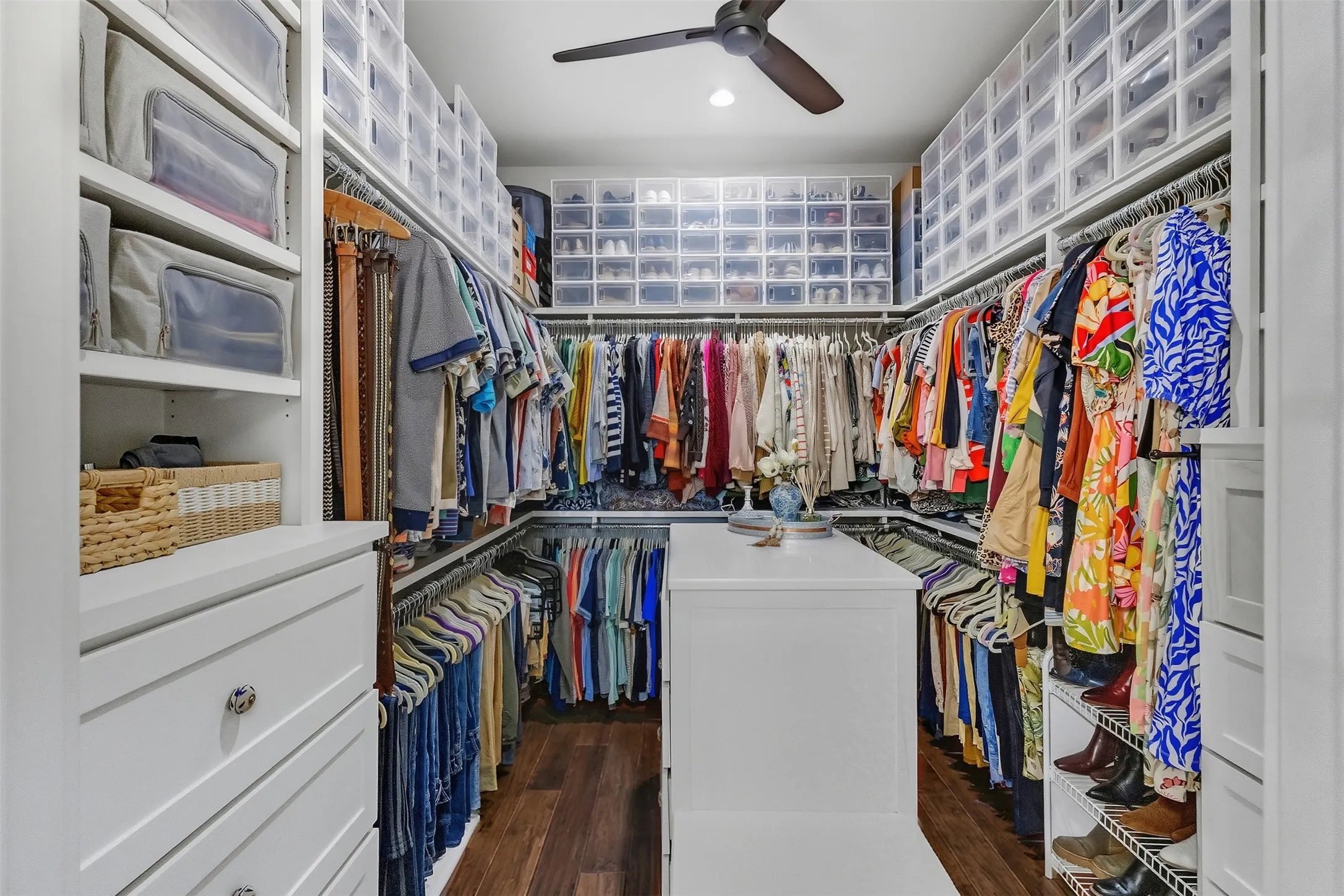 LARGE MASTER SUITE WALK-IN CLOSET WITH BUILT-IN CHESTER-DRAWERS