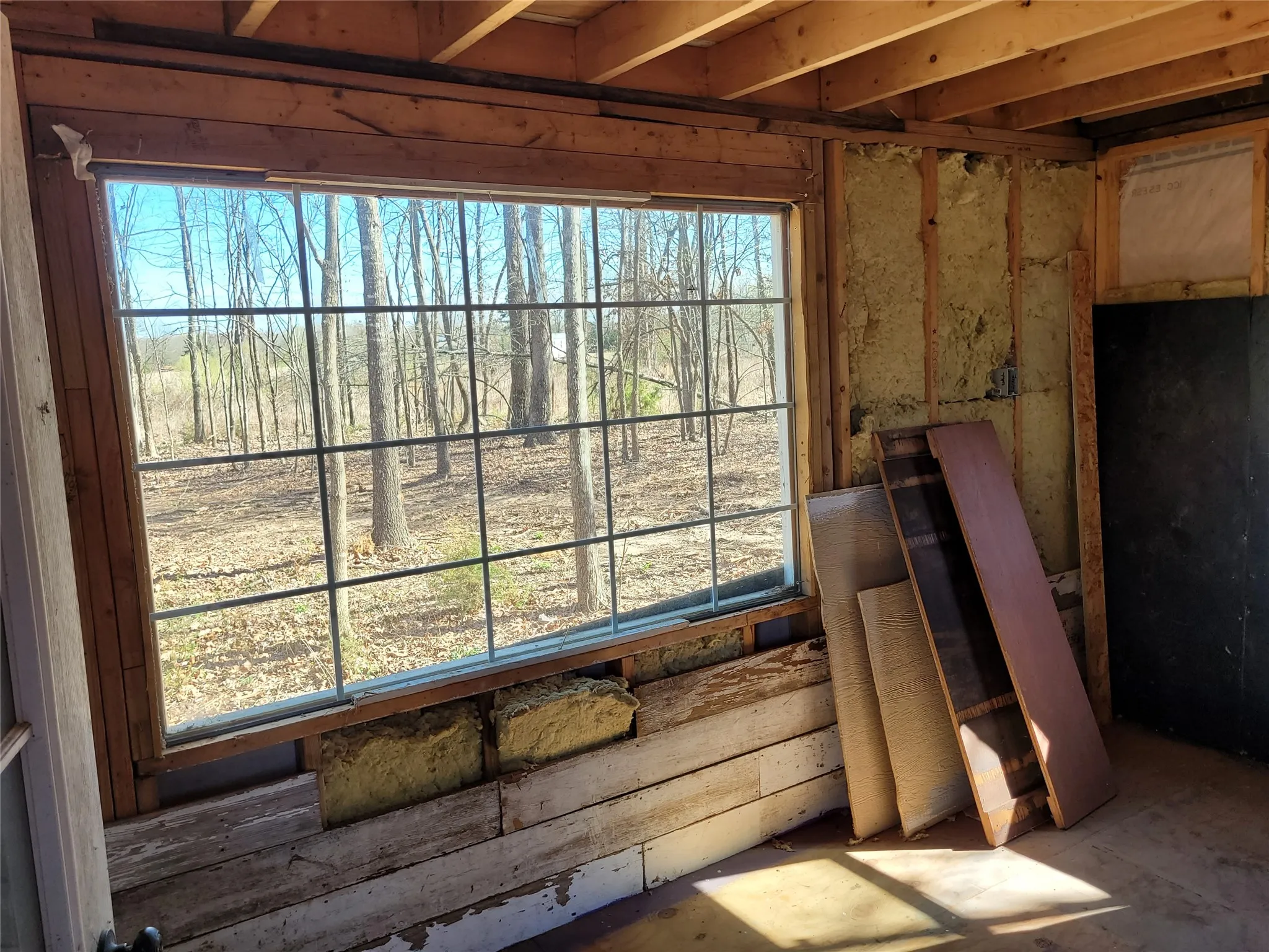 livingarea of unfinished cabin