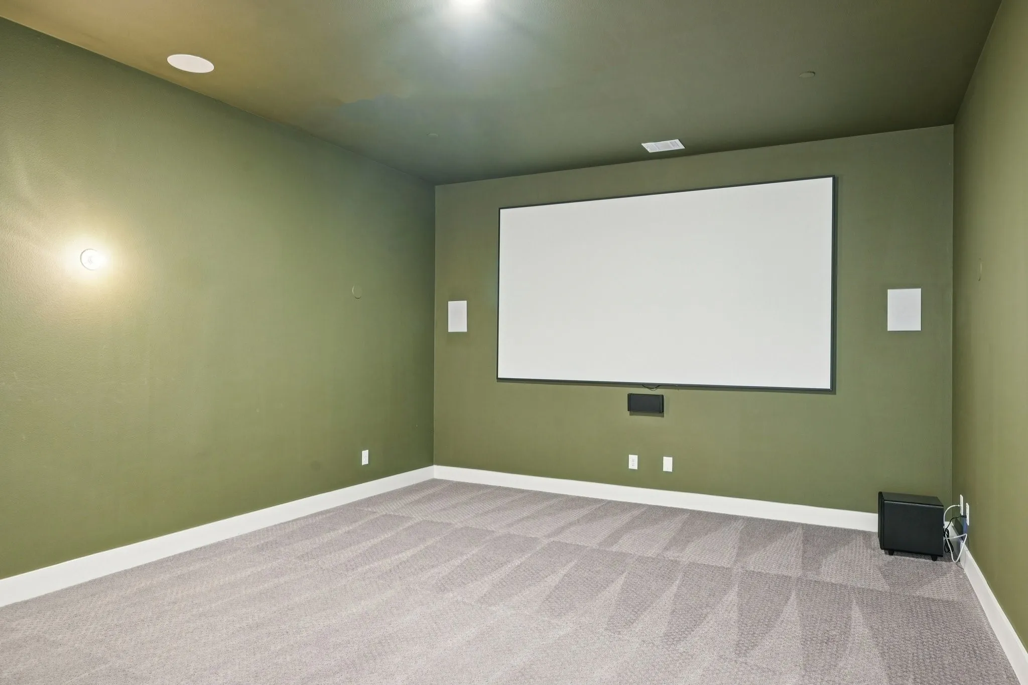 Media room with 7.1 surround sound.