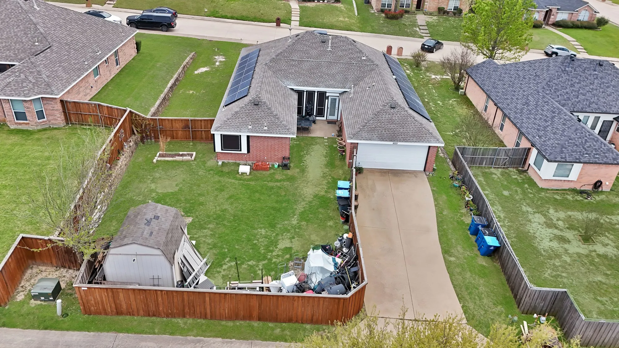Aerial view of residential area