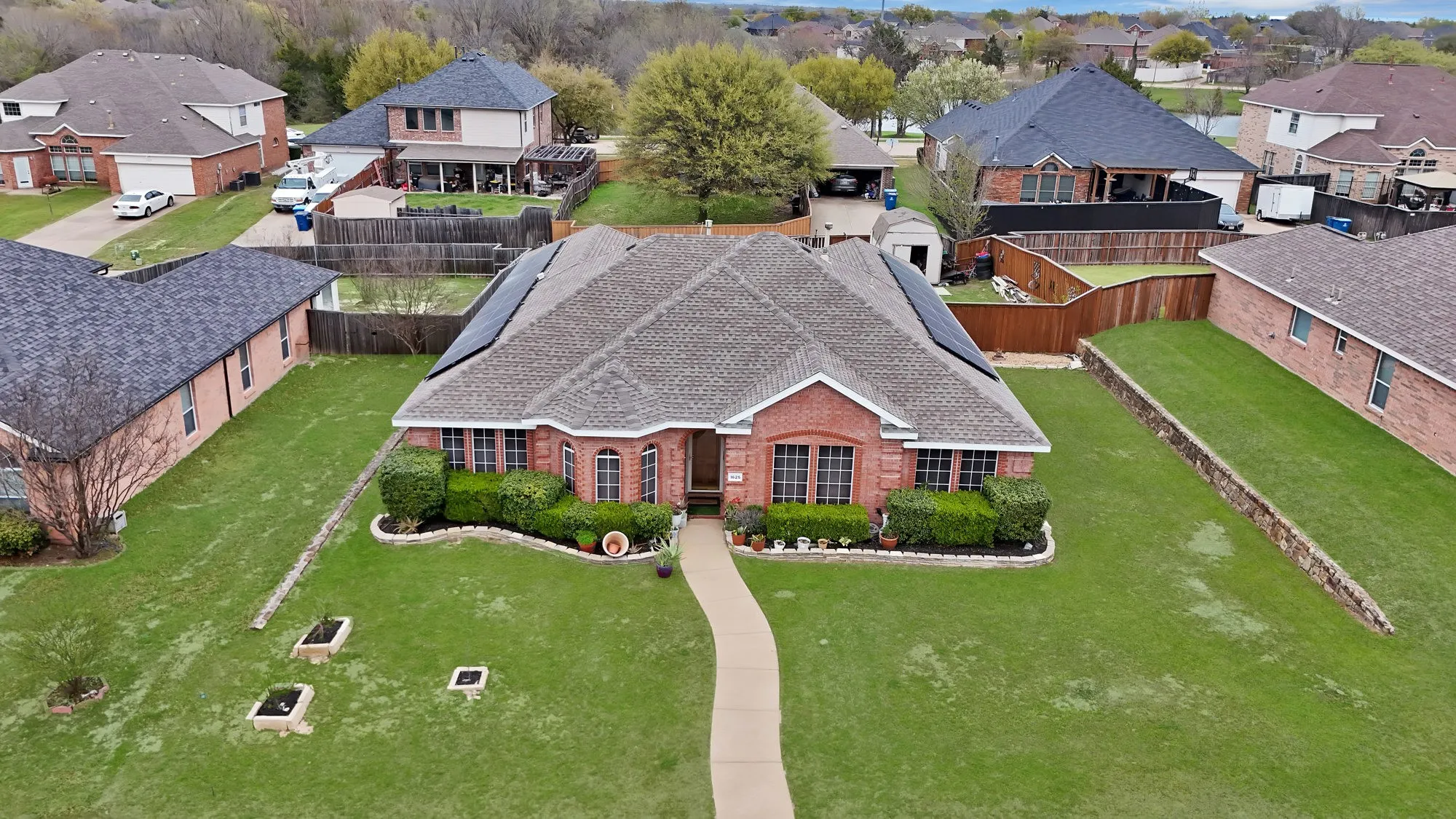 Aerial view of residential area