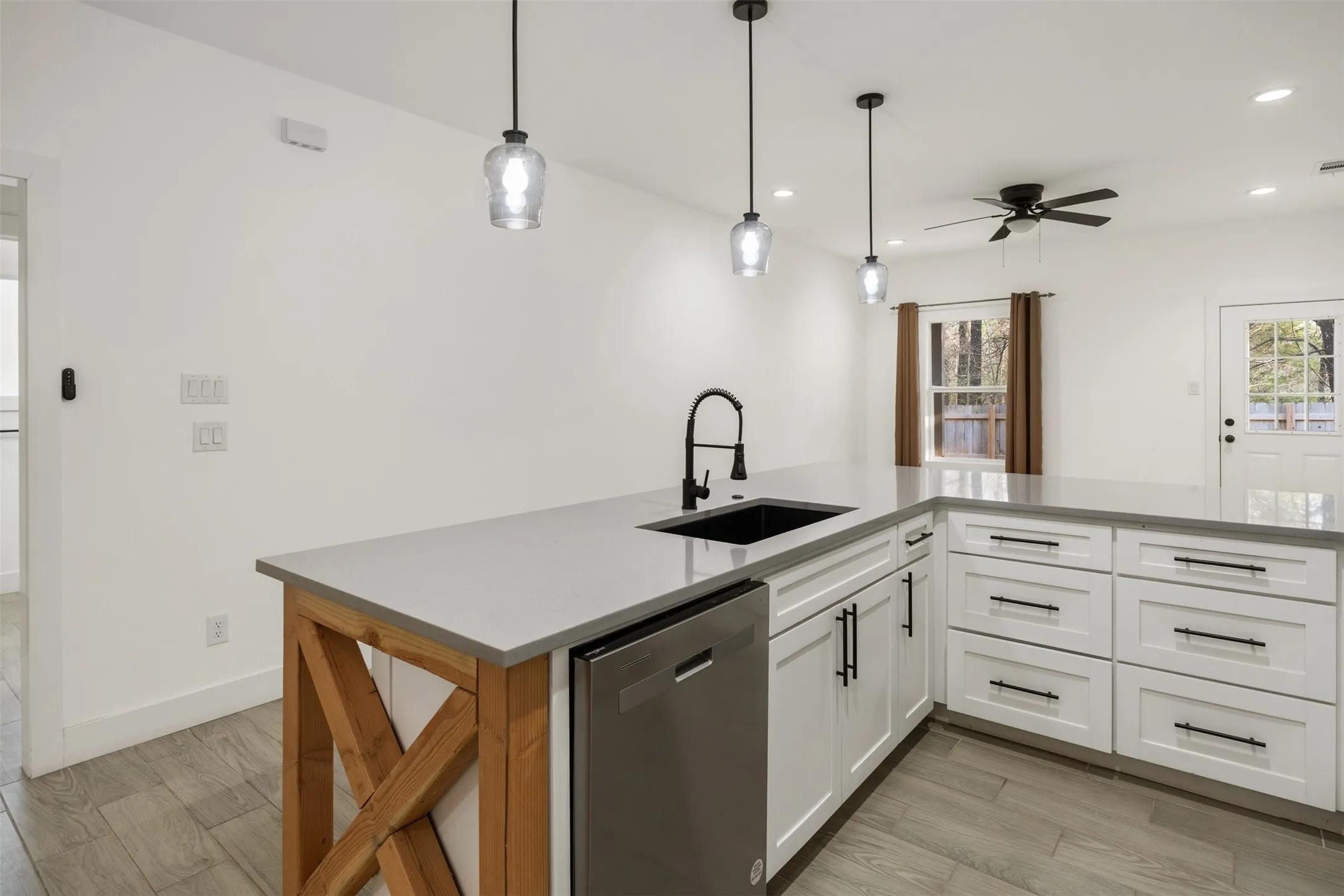 Kitchen with bar seating
