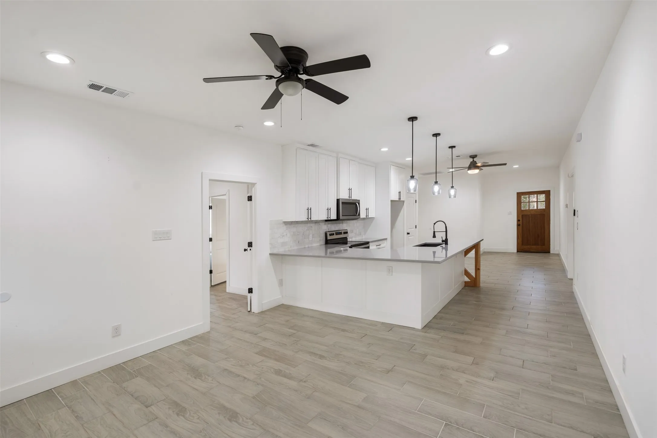 Living room open to kitchen