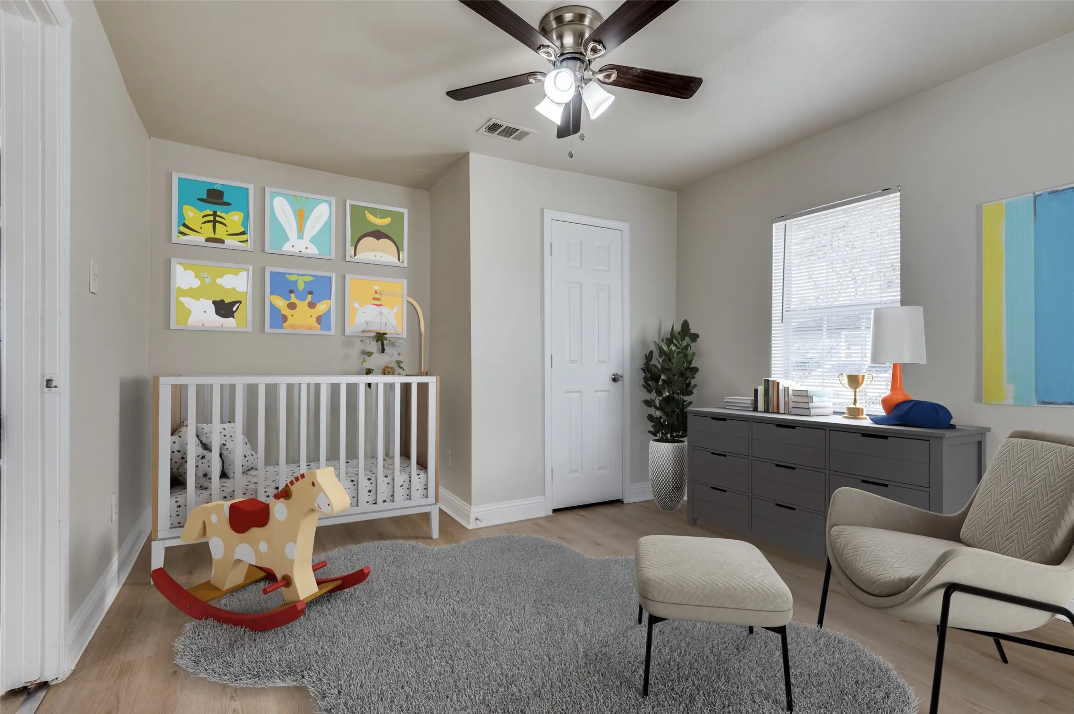 Virtually staged bedroom