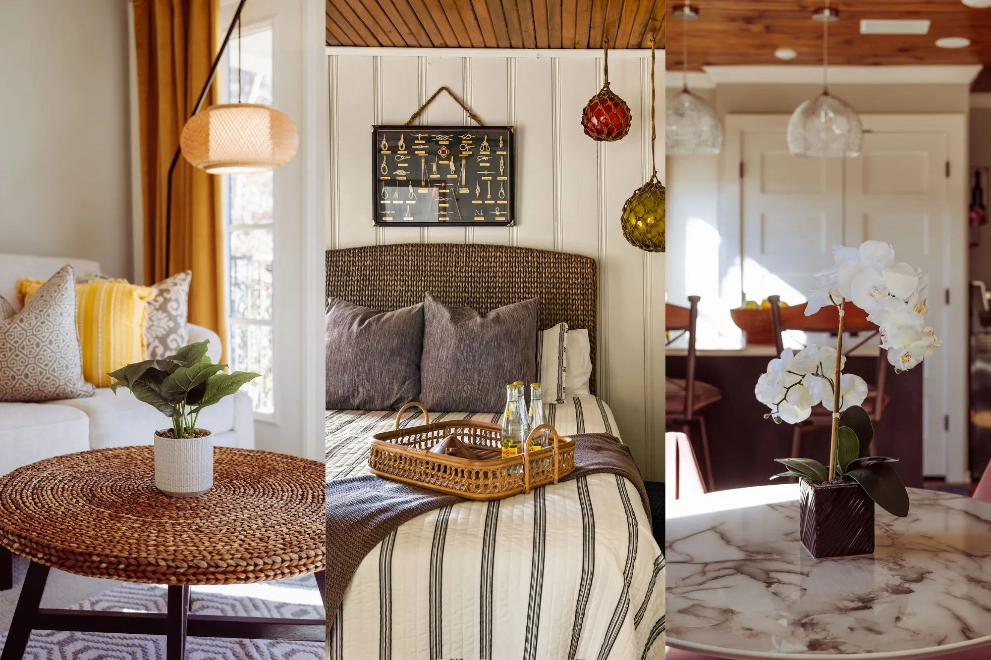 The Guest Cottage brings its own unique charm with two spacious bedrooms, one bathroom, living room, kitchen, and dining area!