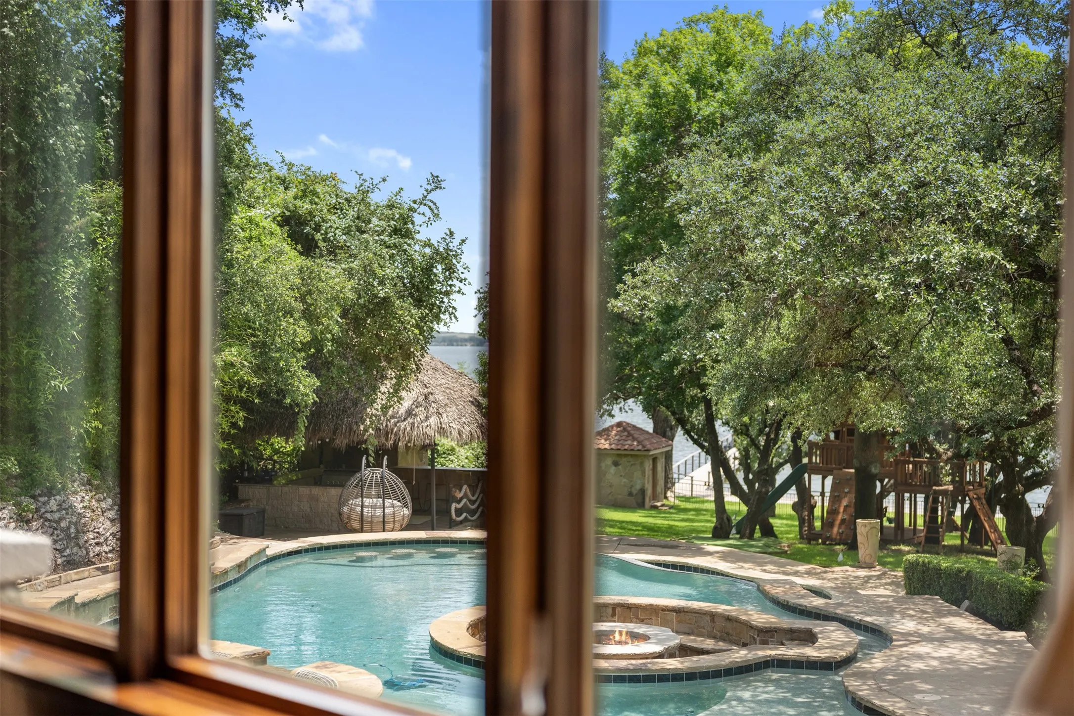 This view from the living room in the main residence is one you don't want to miss!