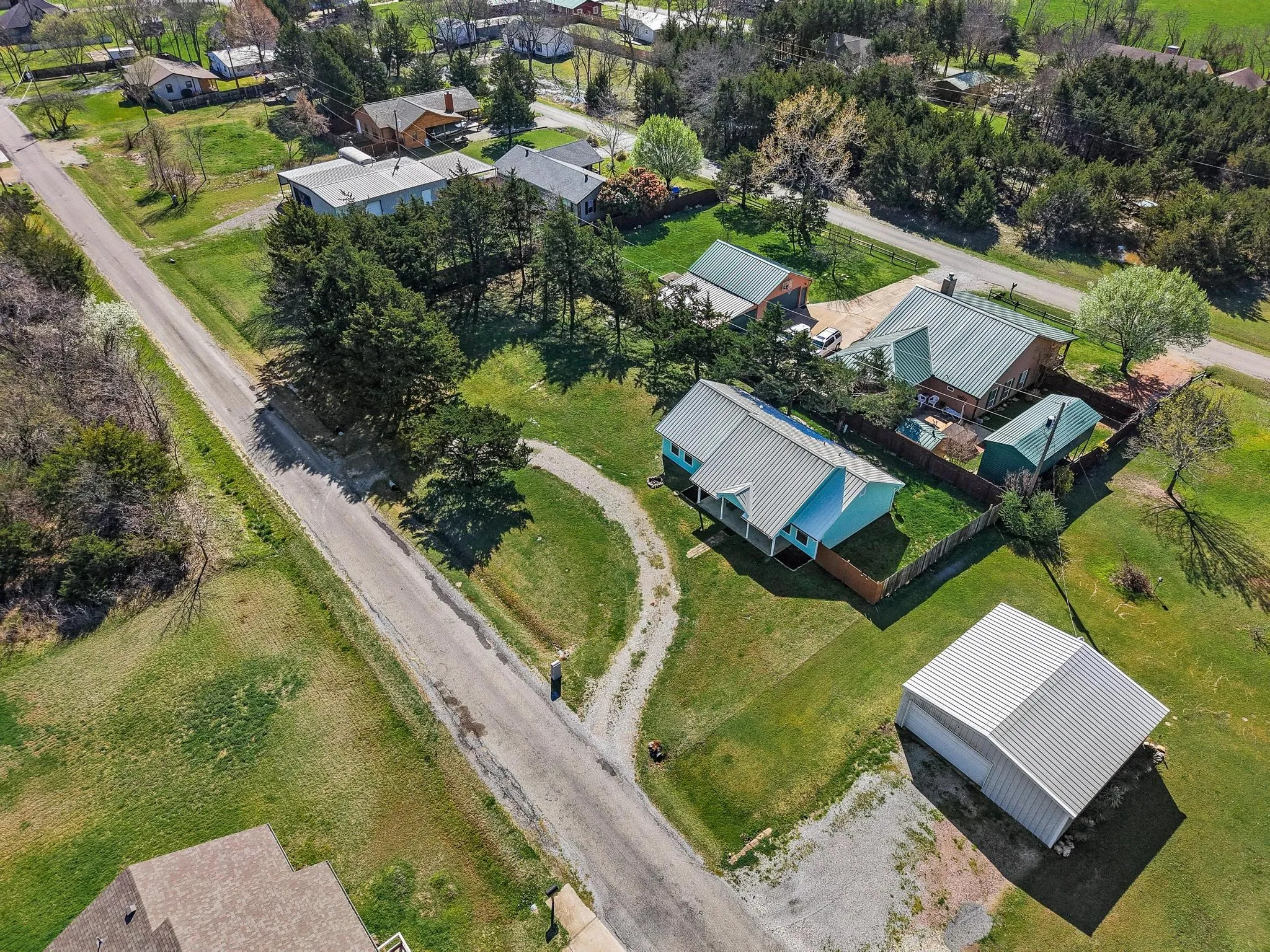 Aerial view of residential area