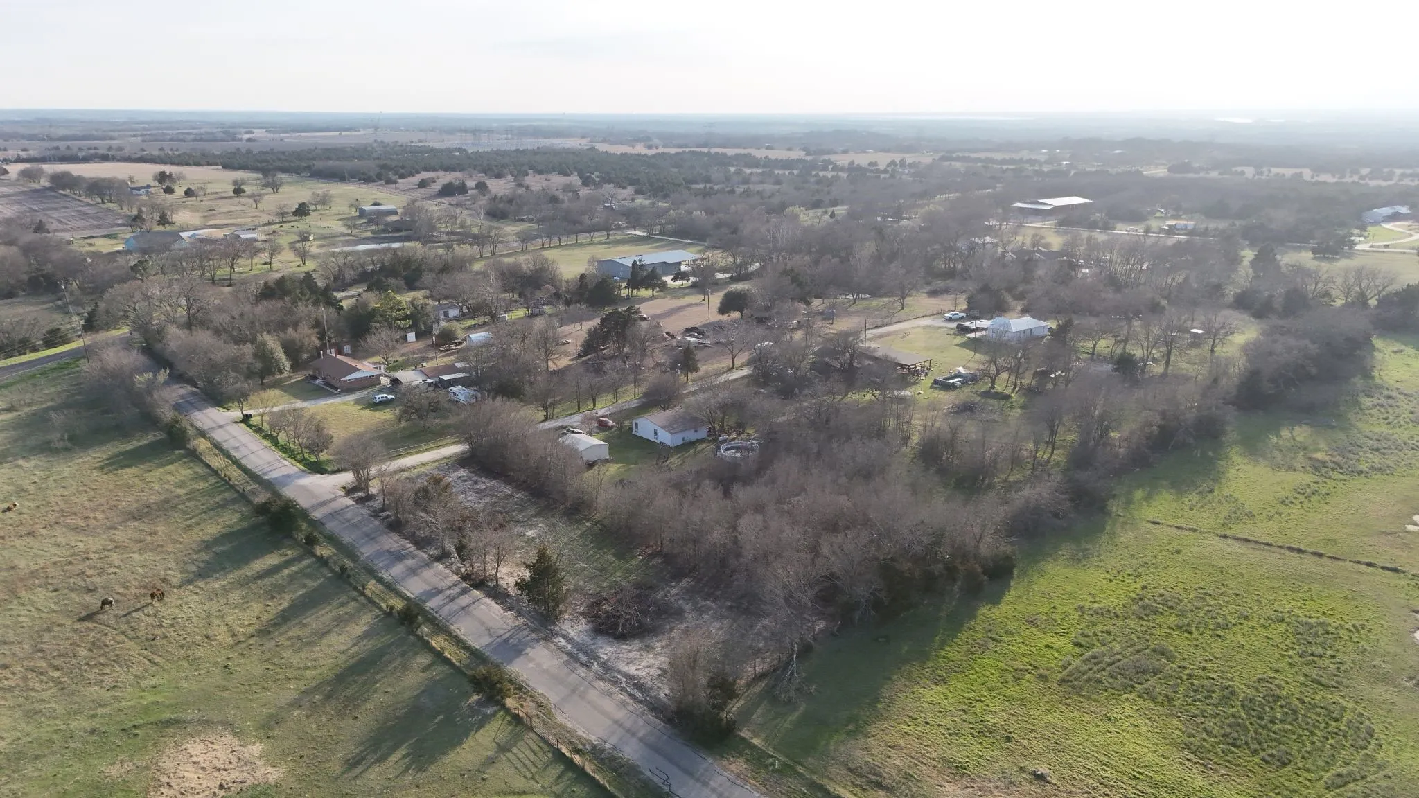 Aerial view of sparsely populated area