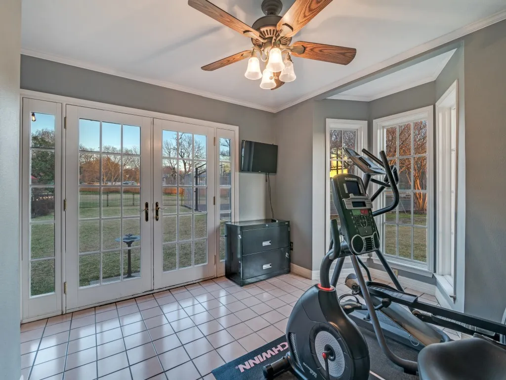 Exercise room with great panoramic views!  Can also be used as a sunroom or craft space.
