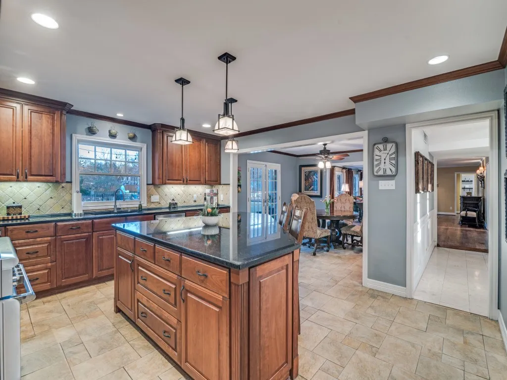 View of the kitchen toward the breakfast area and entry hall