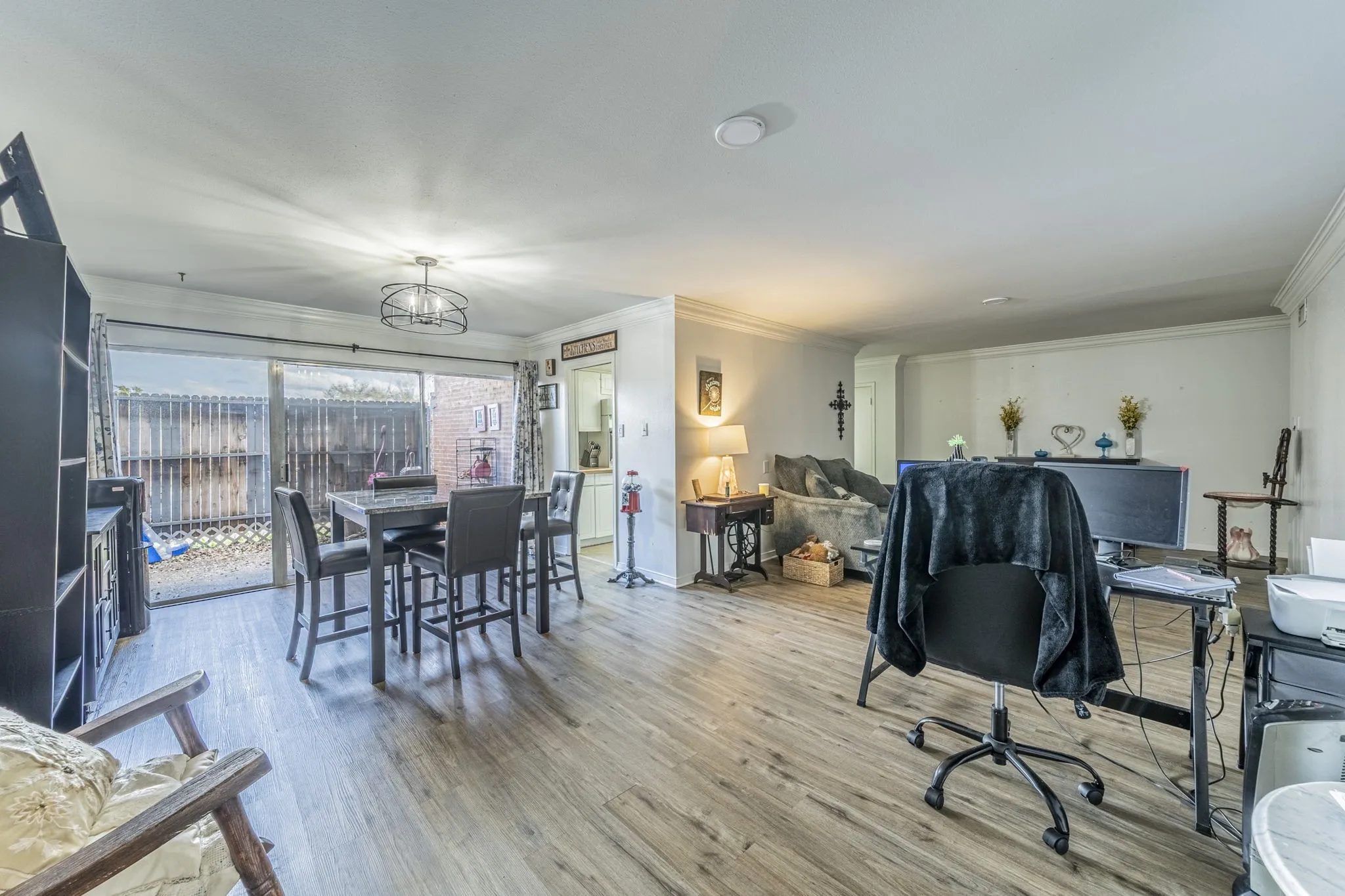 Dining room with lots of natural light.