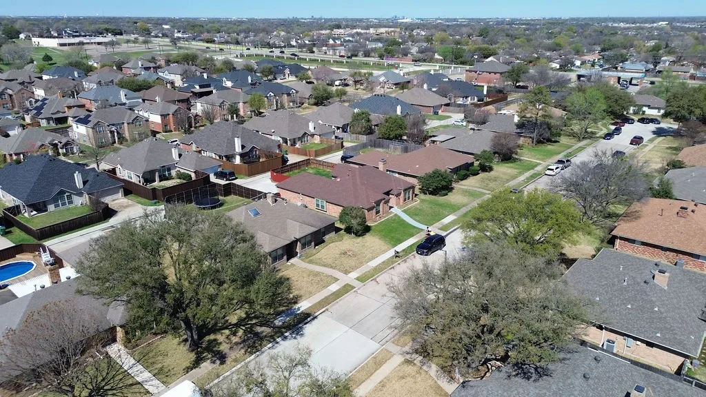 Aerial view of residential area