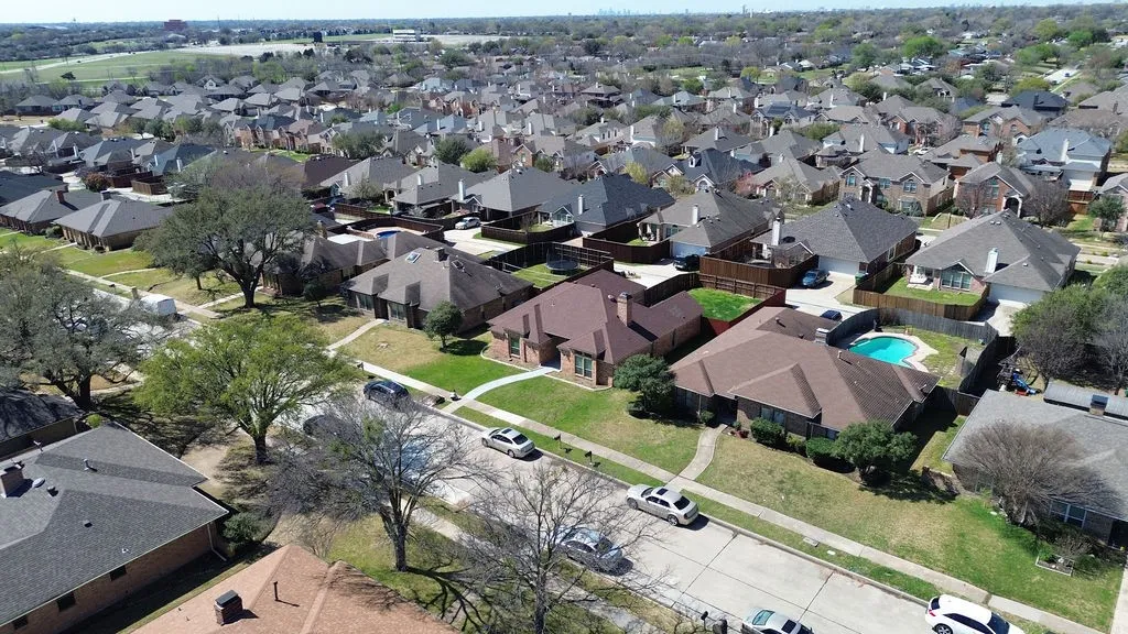 Aerial view of residential area