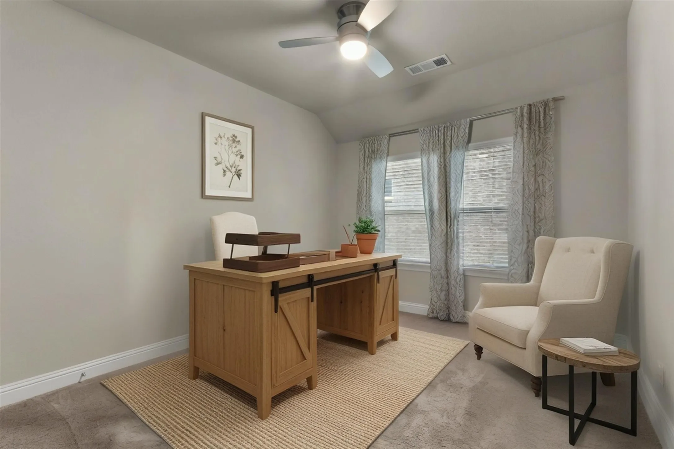 Virturally Staged 4th Bedroom as a dedicated Office