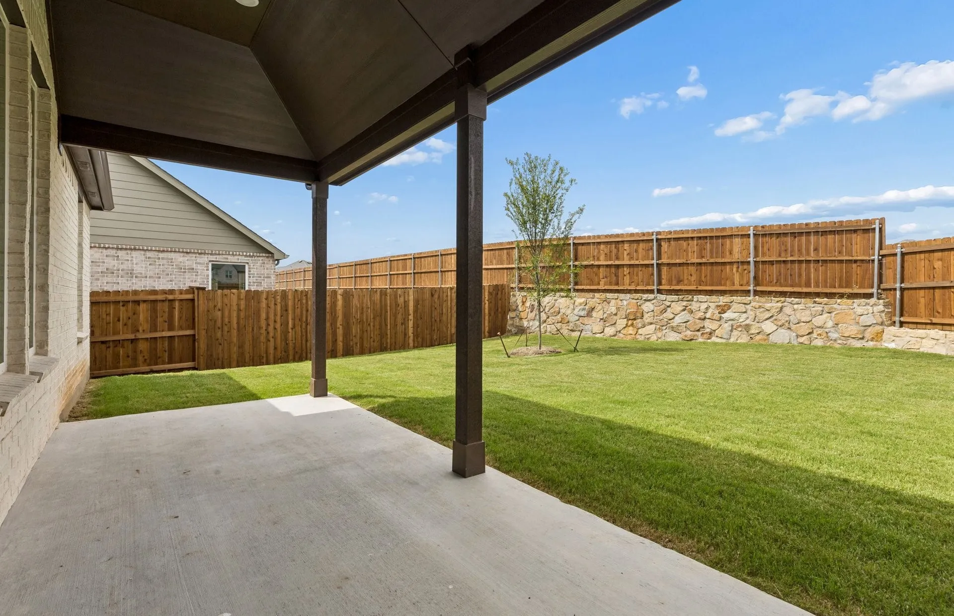Built-in covered back patio
