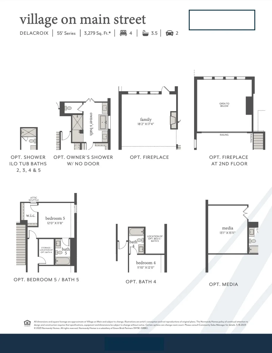 This lovely home features the optional shower ILO of tub in bath 2, media room, bath 4, electric fireplace plus so much more!