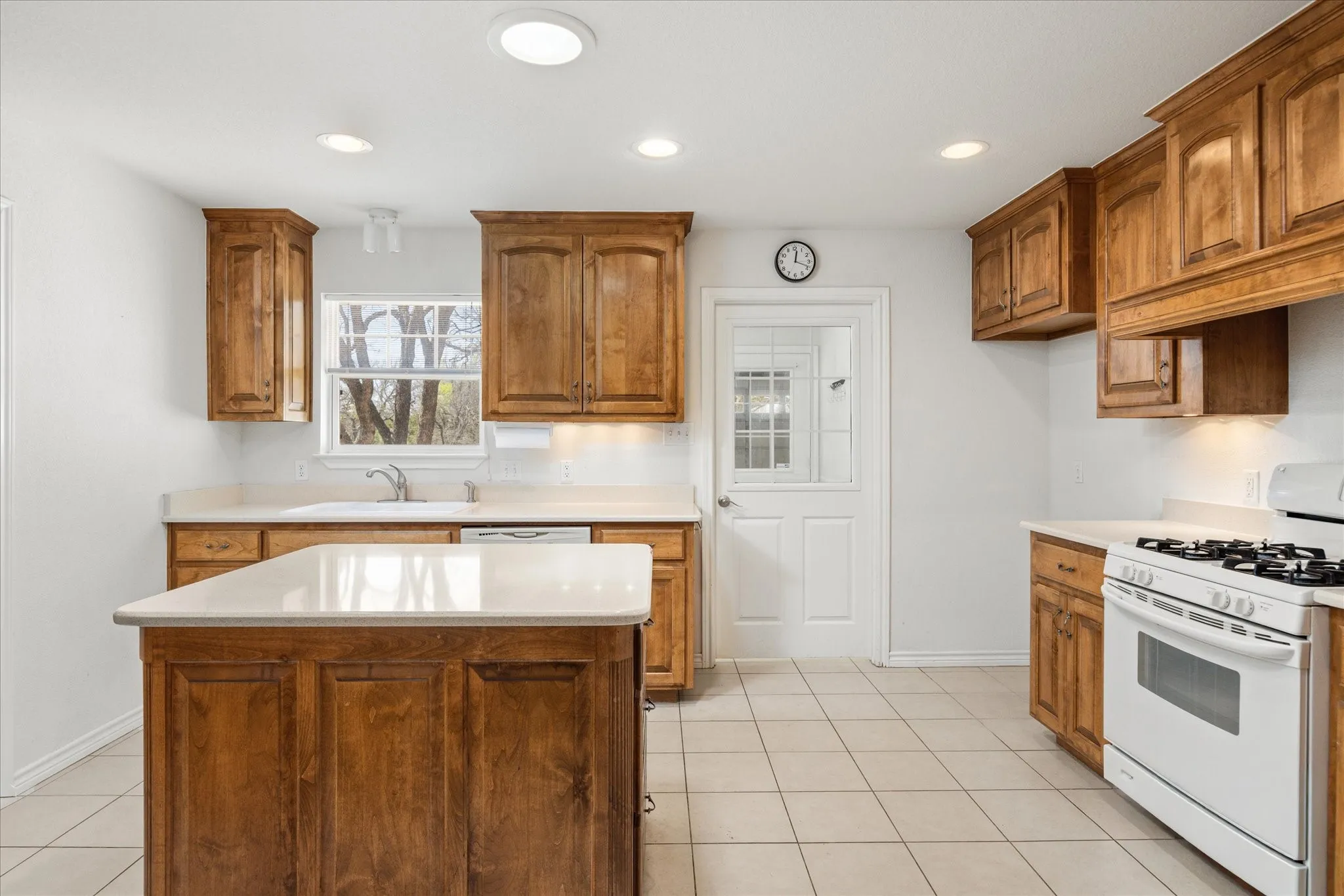 This is a nice size kitchen with an abundance of cabinets.