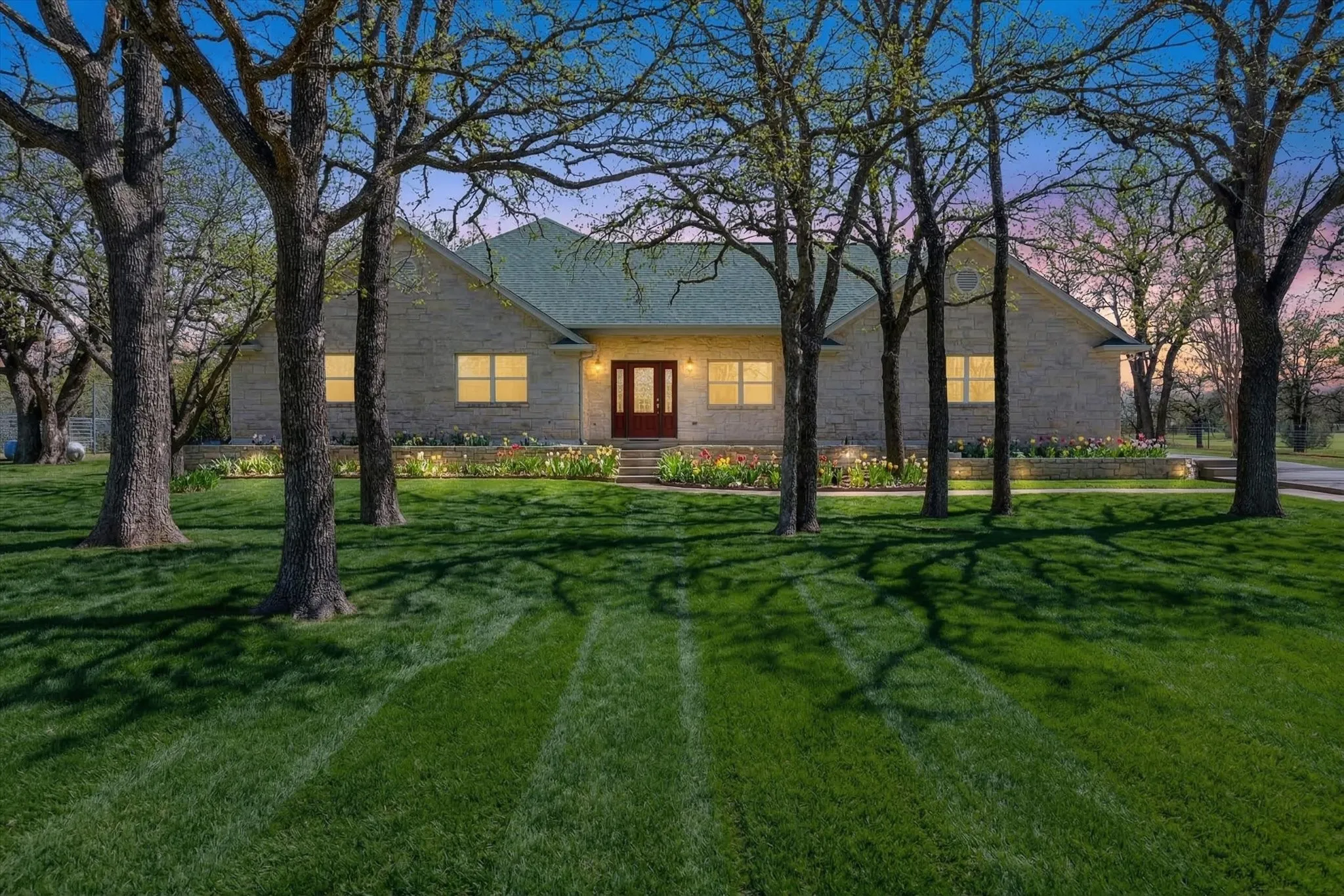 Front of home at dusk