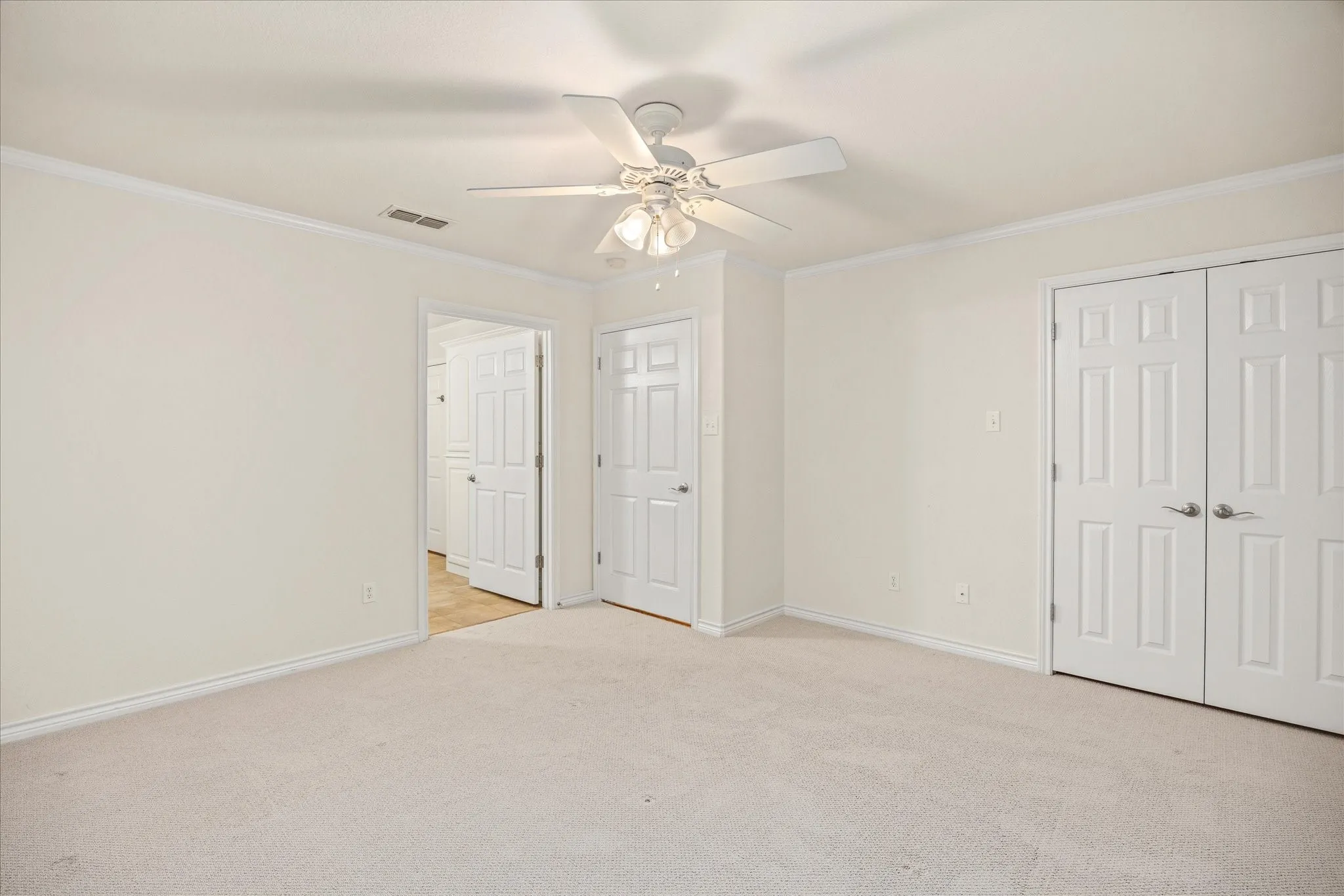 This bedroom opens up to a bathroom.  Also all the doors are wheelchair accessible. Including the bathrooms.
