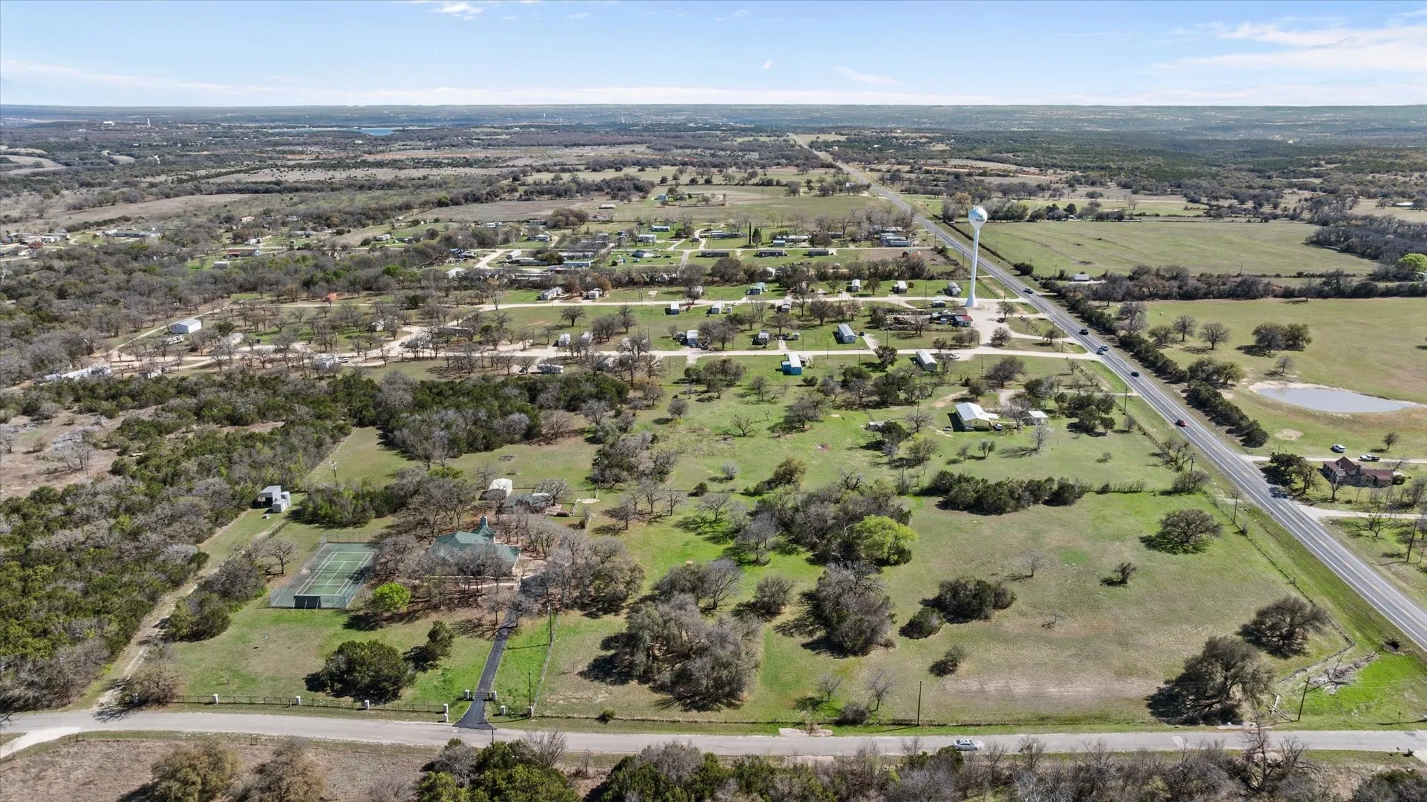 Another great shot shows exactly where the house is and the tennis courts.