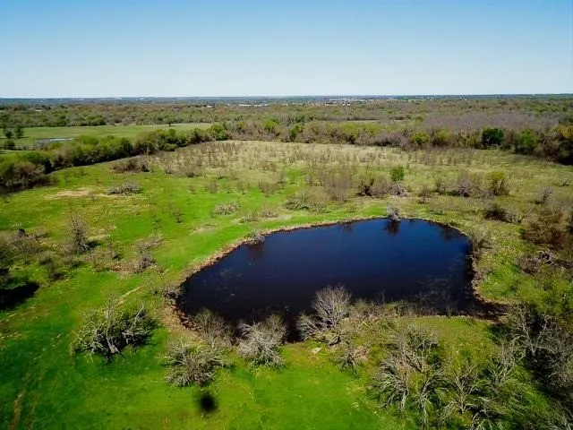 Bird's eye view of a nearby body of water