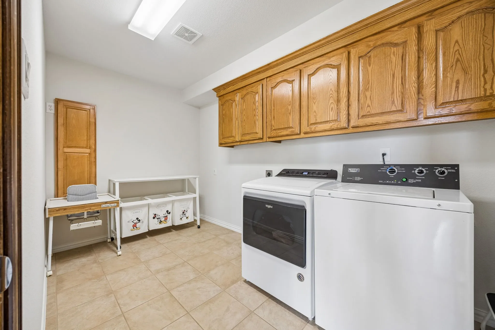 Large laundry room with dual dryer hook ups