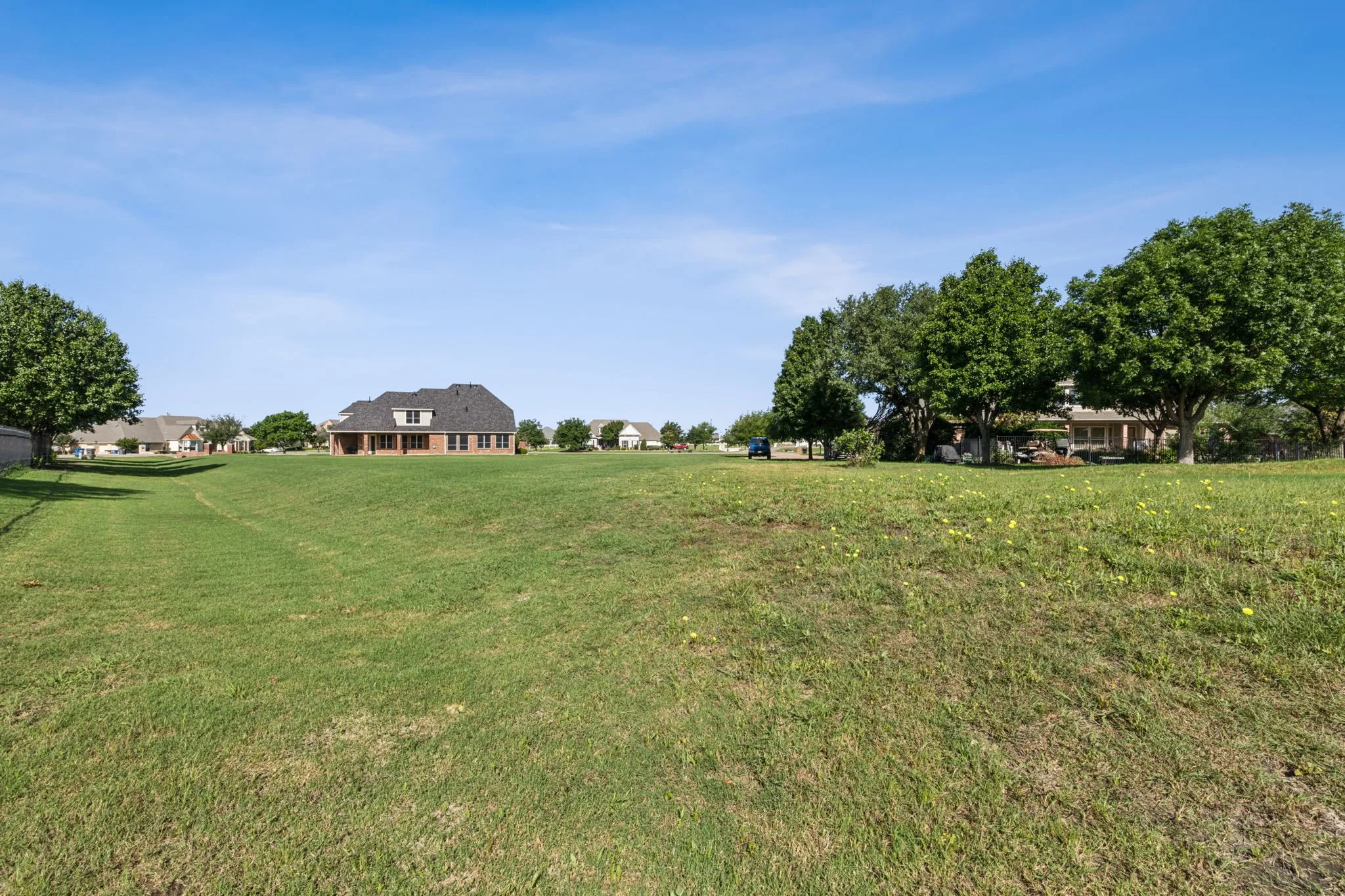 View from the back of the property toward the house
