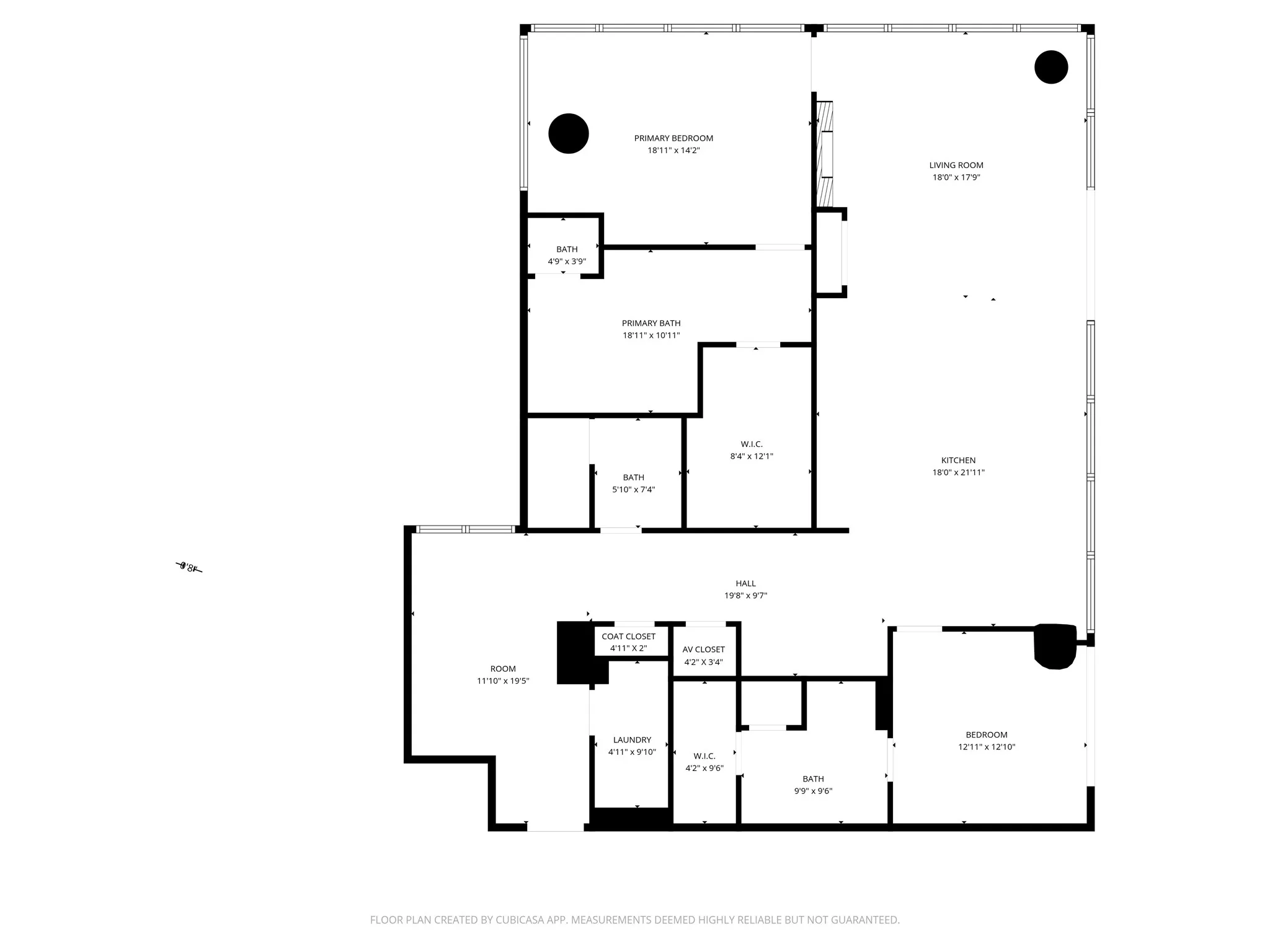 Floor plan provided for reference only.  Measurements are approximate and should be verified by buyer and buyer's agent.