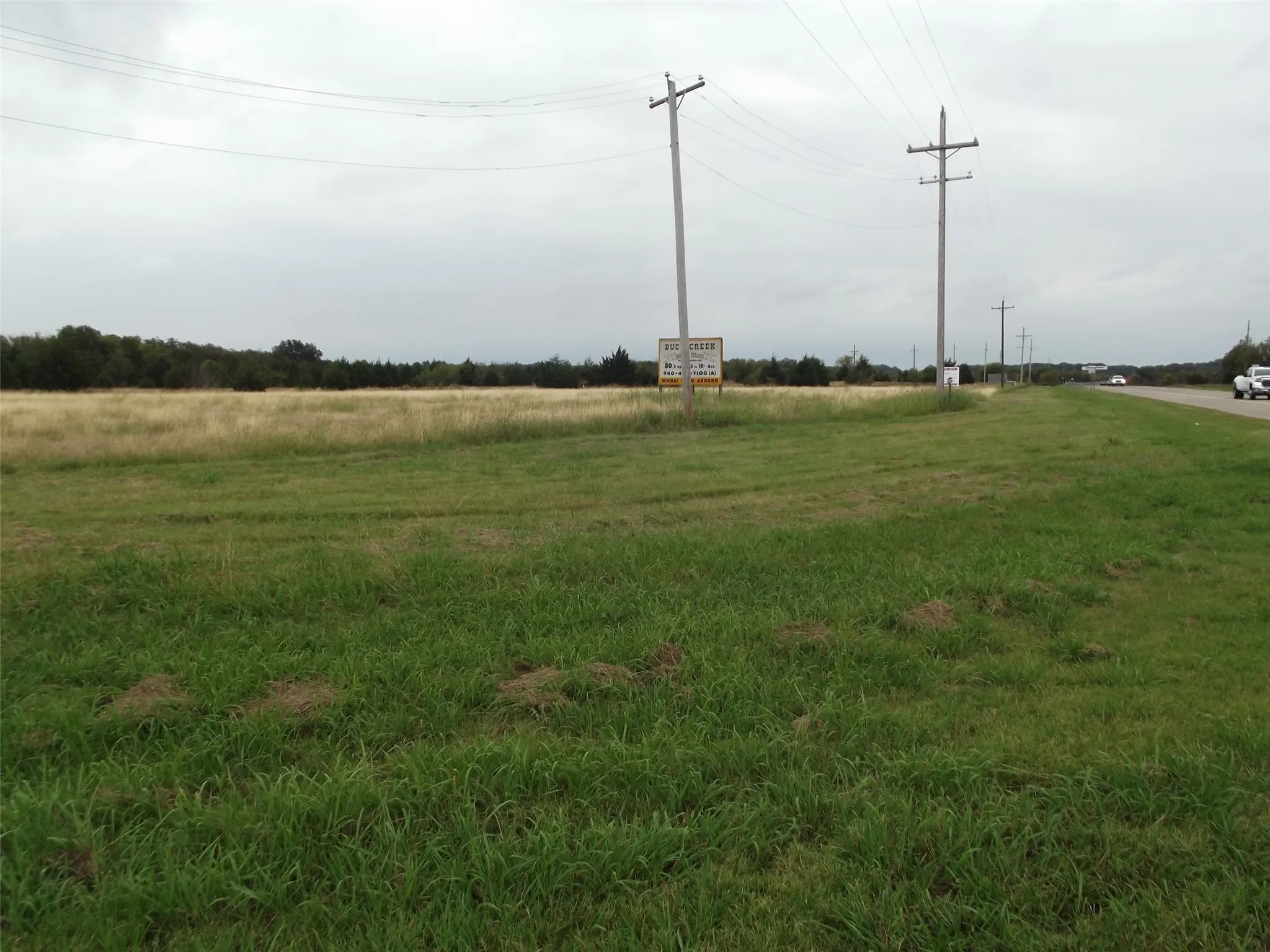 Looking from the corner of Buck Creek Road south along Hwy 377.