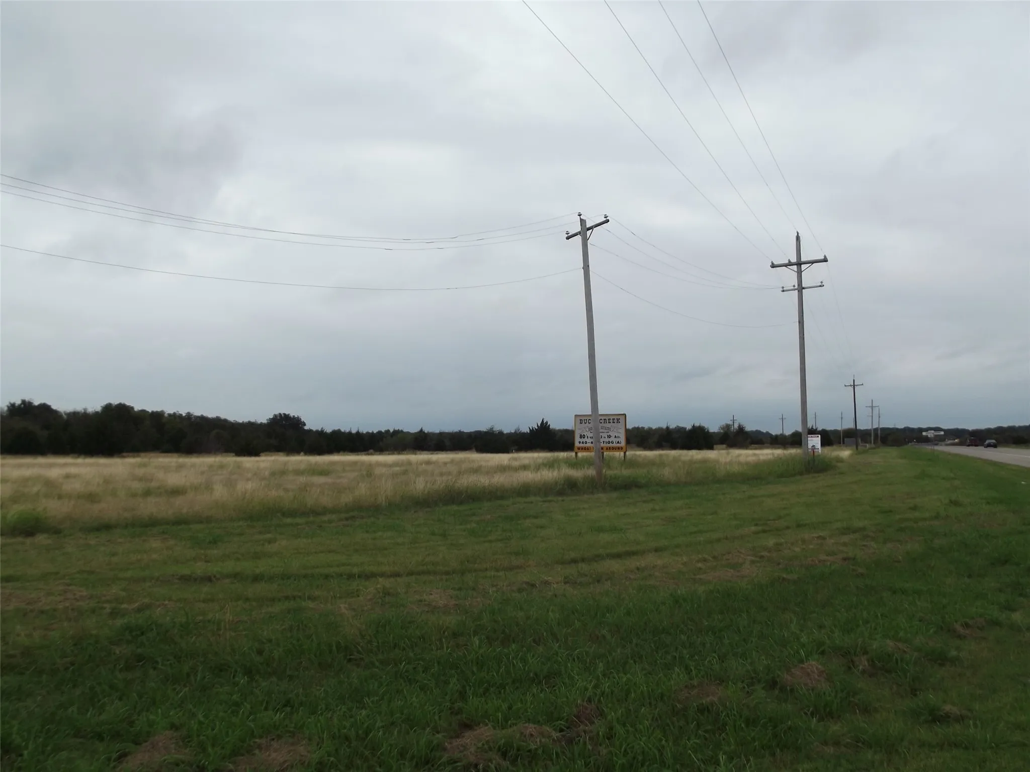 Looking from the corner of Buck Creek Road south along Hwy 377.