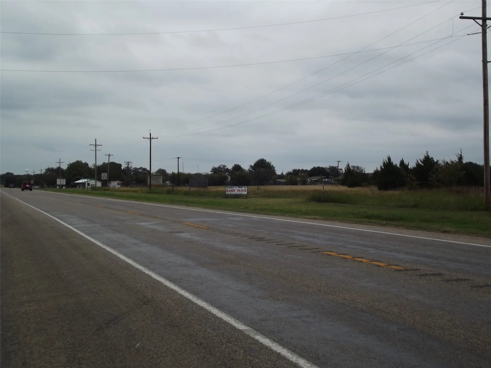 Looking north to the corner of Buck Creek Road along Hwy 377.