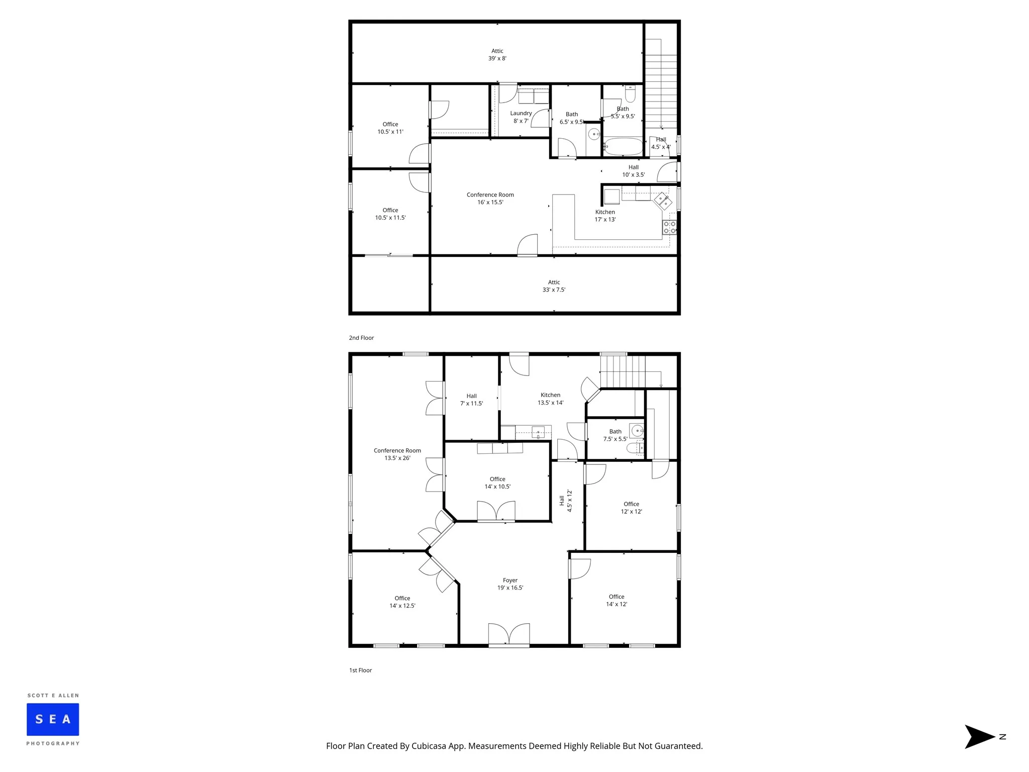 Floor building with measurements for office.